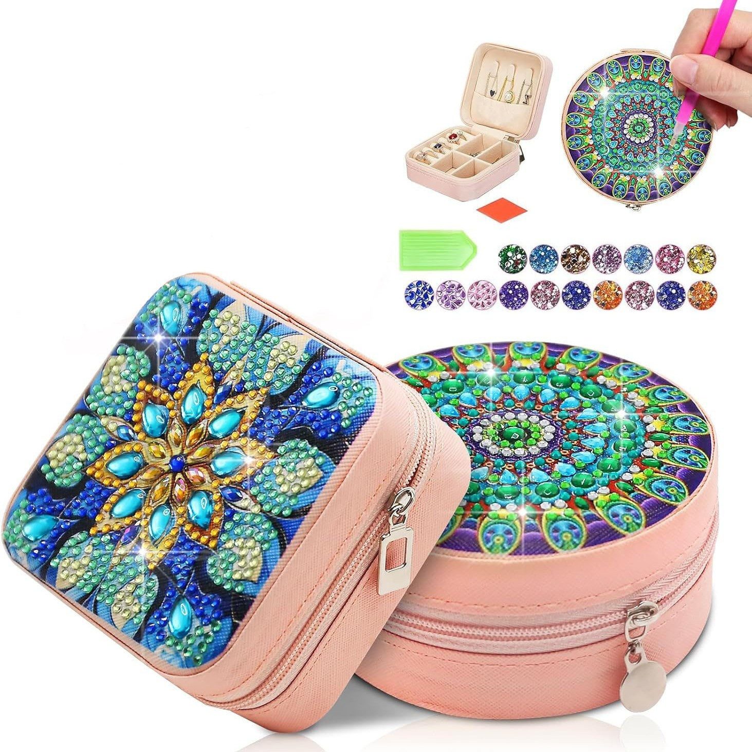 FOUORTUNATE-BEE Schmuckkassette DIY Diamantmalerei Kosmetiktasche – Kreativ günstig online kaufen