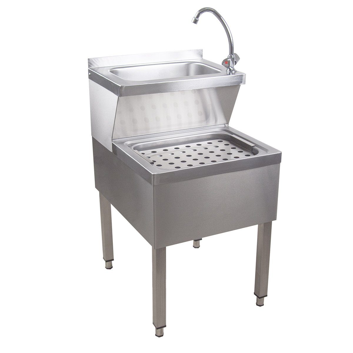 Saro Edelstahlspüle Handwaschbecken Edelstahl, Handwaschbecken Gastro - Kombi