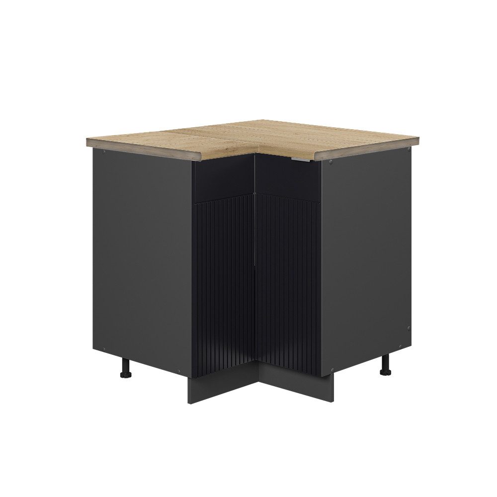 Vicco Eckunterschrank Fame-Line, Schwarz gestreift/Anthrazit, 80.5 günstig online kaufen