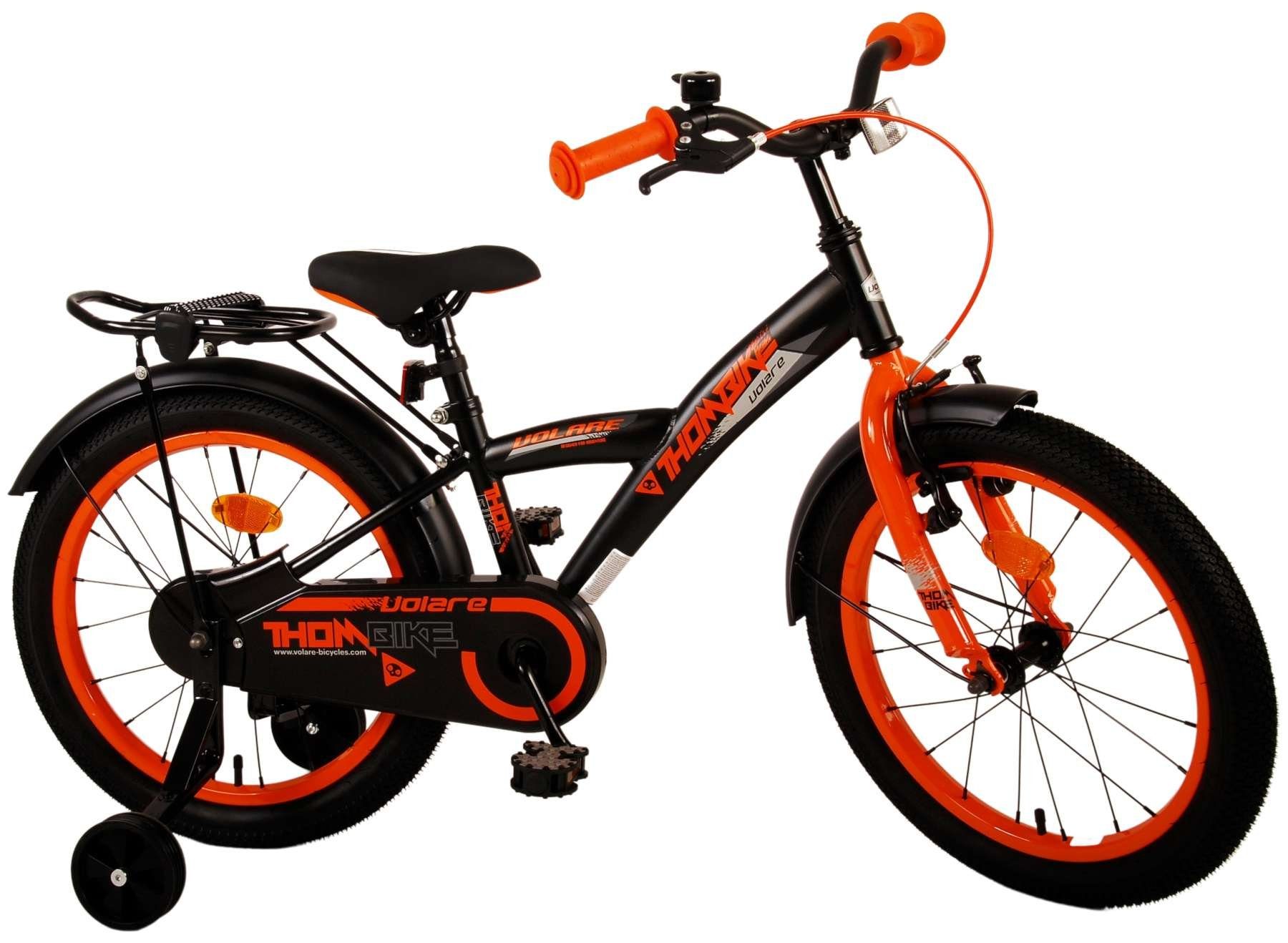 TPFSports Kinderfahrrad Volare Thombike 18 Zoll mit Rücktritt und Handbremse, 1 Gang, (Jungsfahrrad - Jungen Kinderrad - ohne Schaltung - Sicherheitsgriffe), Kinderfahrrad 18 Zoll - Jugend Fahrrad - Kinder Jugend Fahrrad Orange