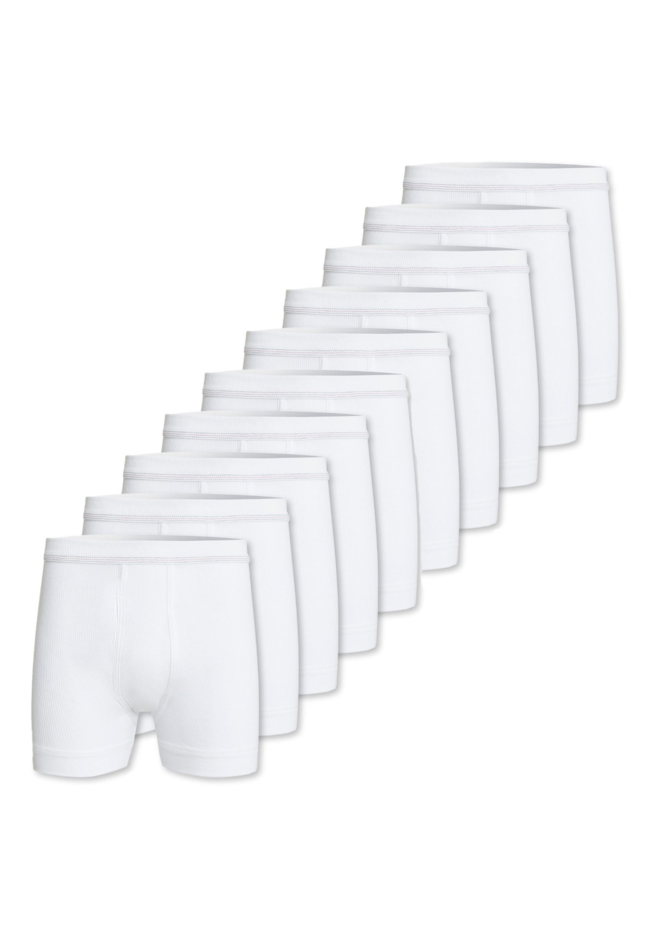 conta Retro Boxer 10er Pack Doppelripp (Spar-Set, 10-St) Unterhose kurz - Baumwolle - Mit Eingriff - Formstabil, Pflegeleicht