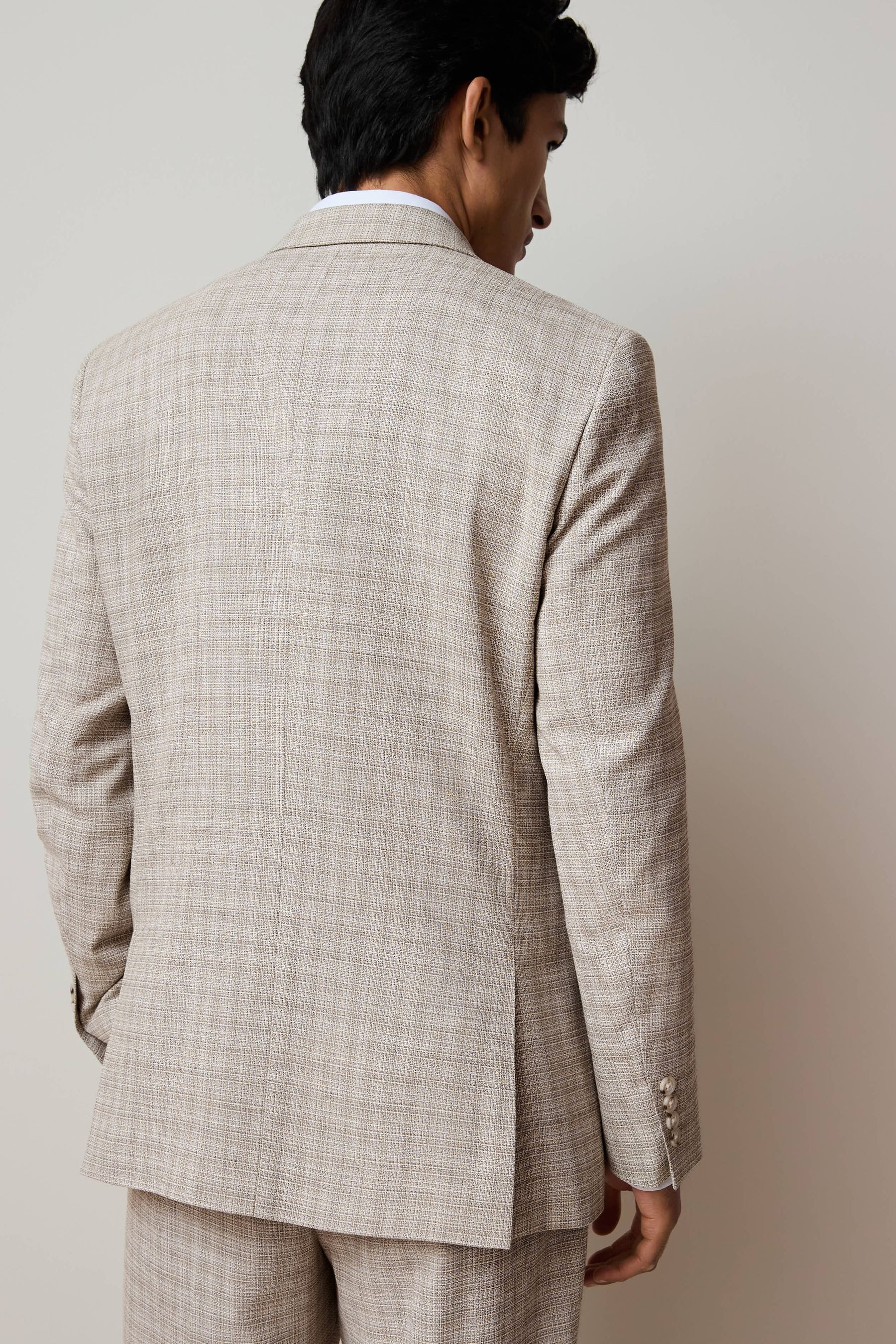 Next Baukastensakko Strukturiertes, zweireihiges Slim Fit Anzugsakko (1-tlg günstig online kaufen