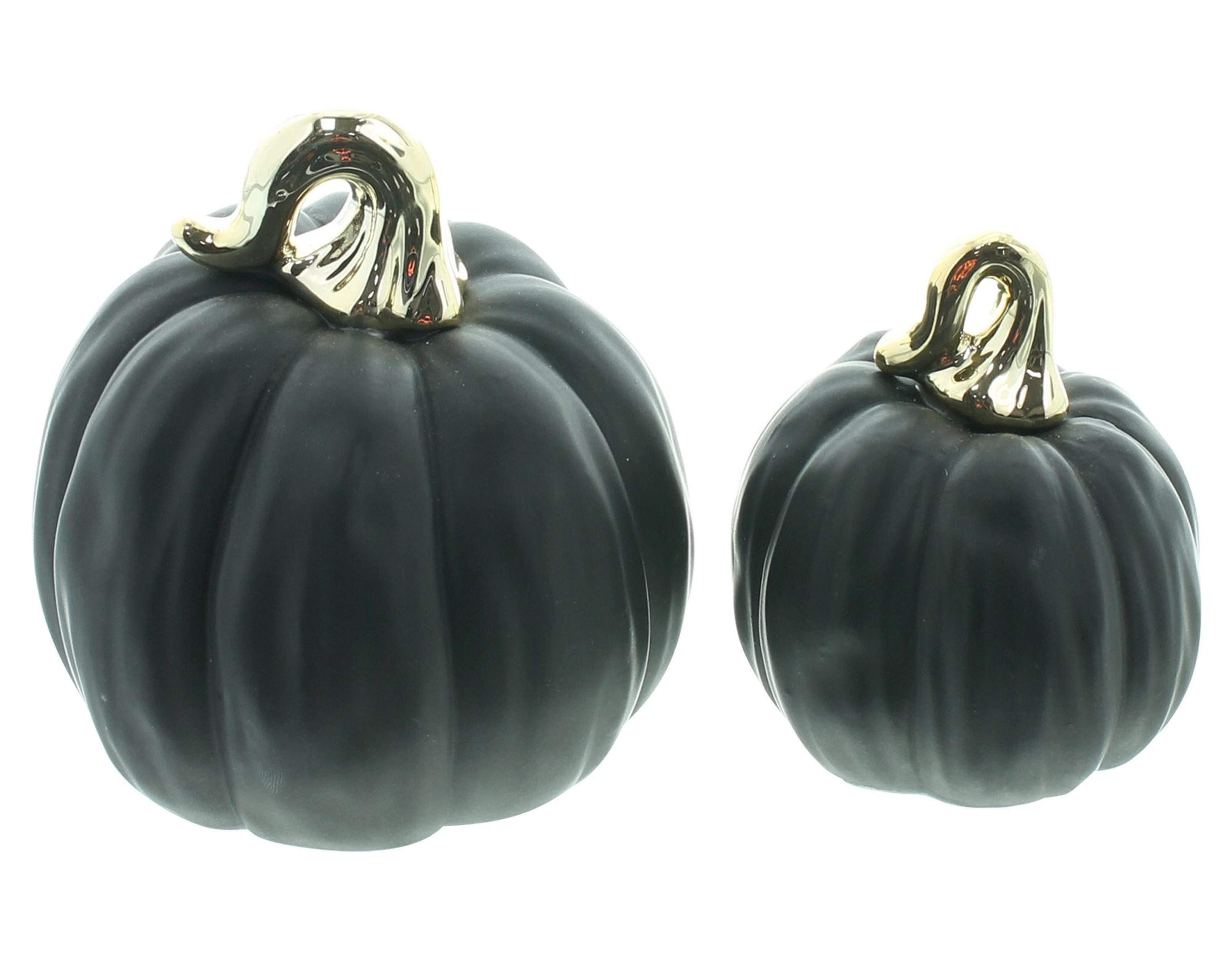 Dekoobjekt Kürbis "Black", 2er Set