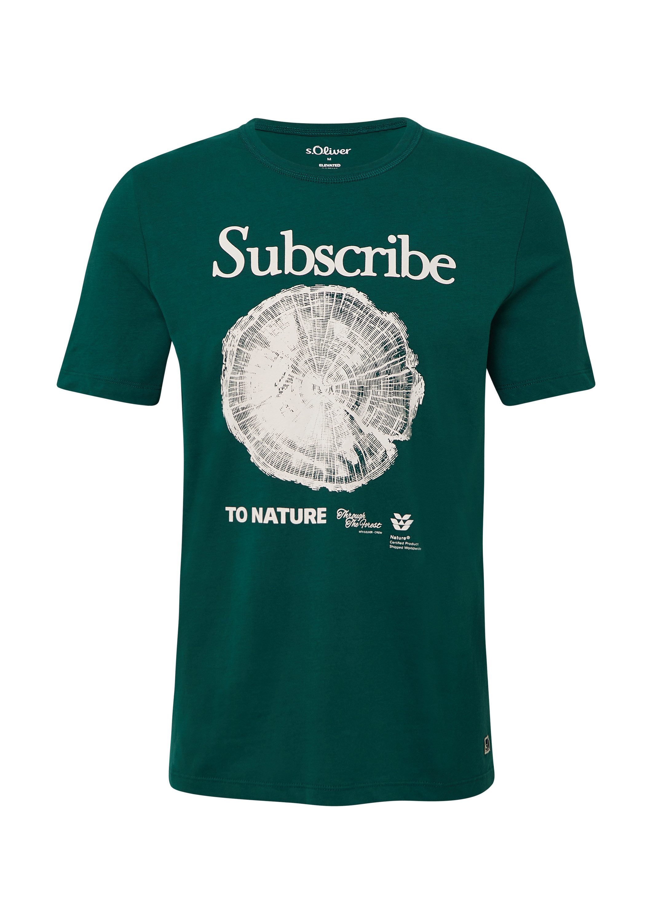 s.Oliver Kurzarmshirt T-Shirt Softes Baumwoll-T-Shirt mit Artwork günstig online kaufen