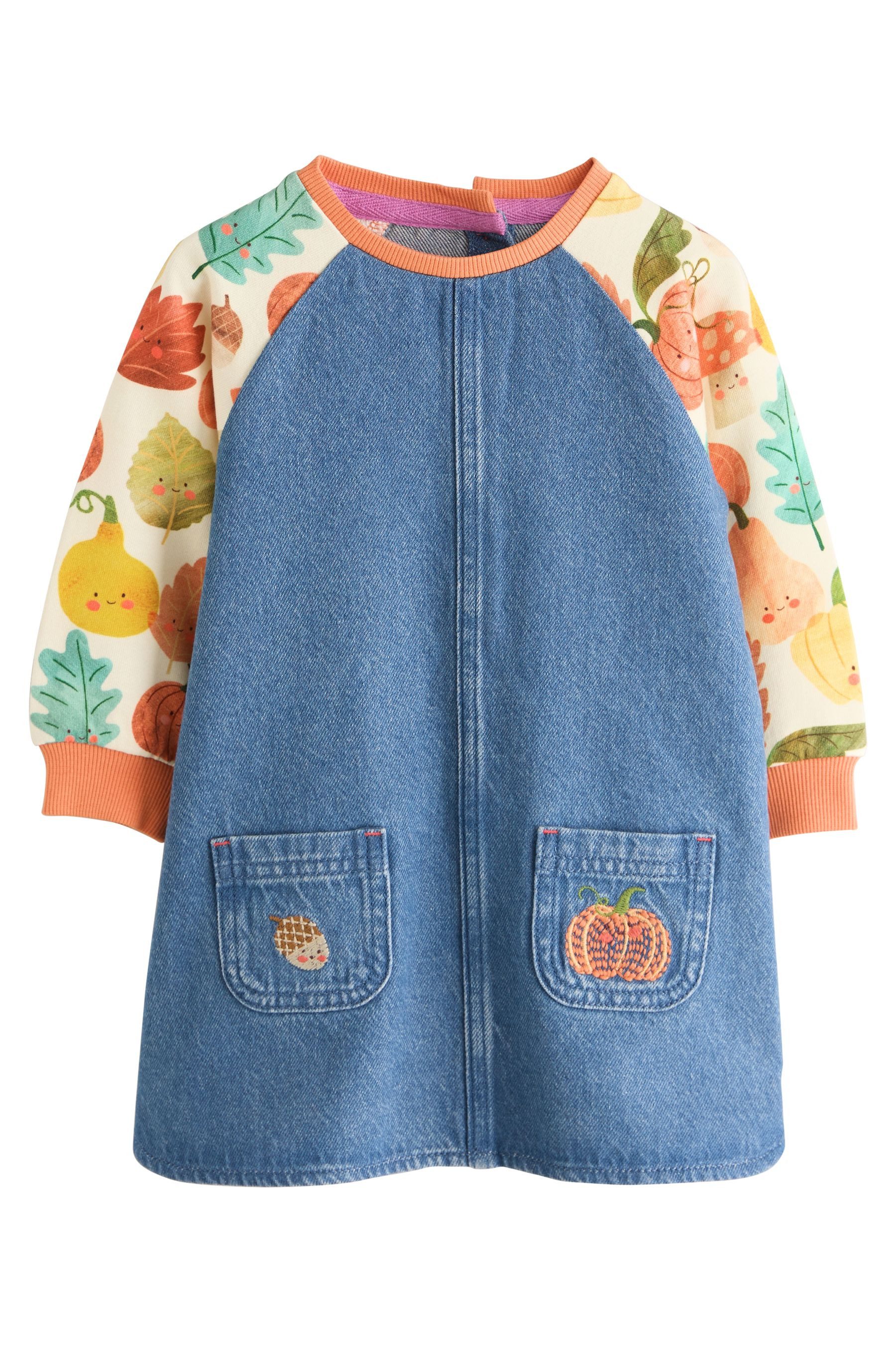 Next Jeanskleid Denim-Kleid mit Raglanärmeln (1-tlg)