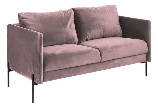 ebuy24 Sofa »Kimmy Sofa 2,5 Personen dusty rose, Metall schwarz«