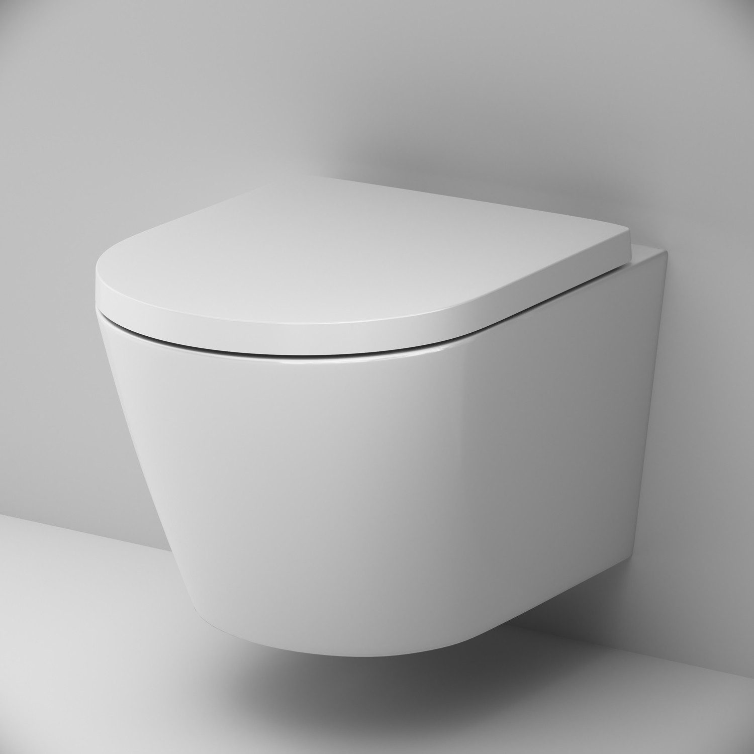 AM.PM Tiefspül-WC Wand-Toilette Hänge-WC inkl. Toilettendeckel mit Absenkautomatik, wandhängend, Abgang waagerecht, Wand-Toilette & WC-Sitz im Set, Kompatibel mit Vorwandelement