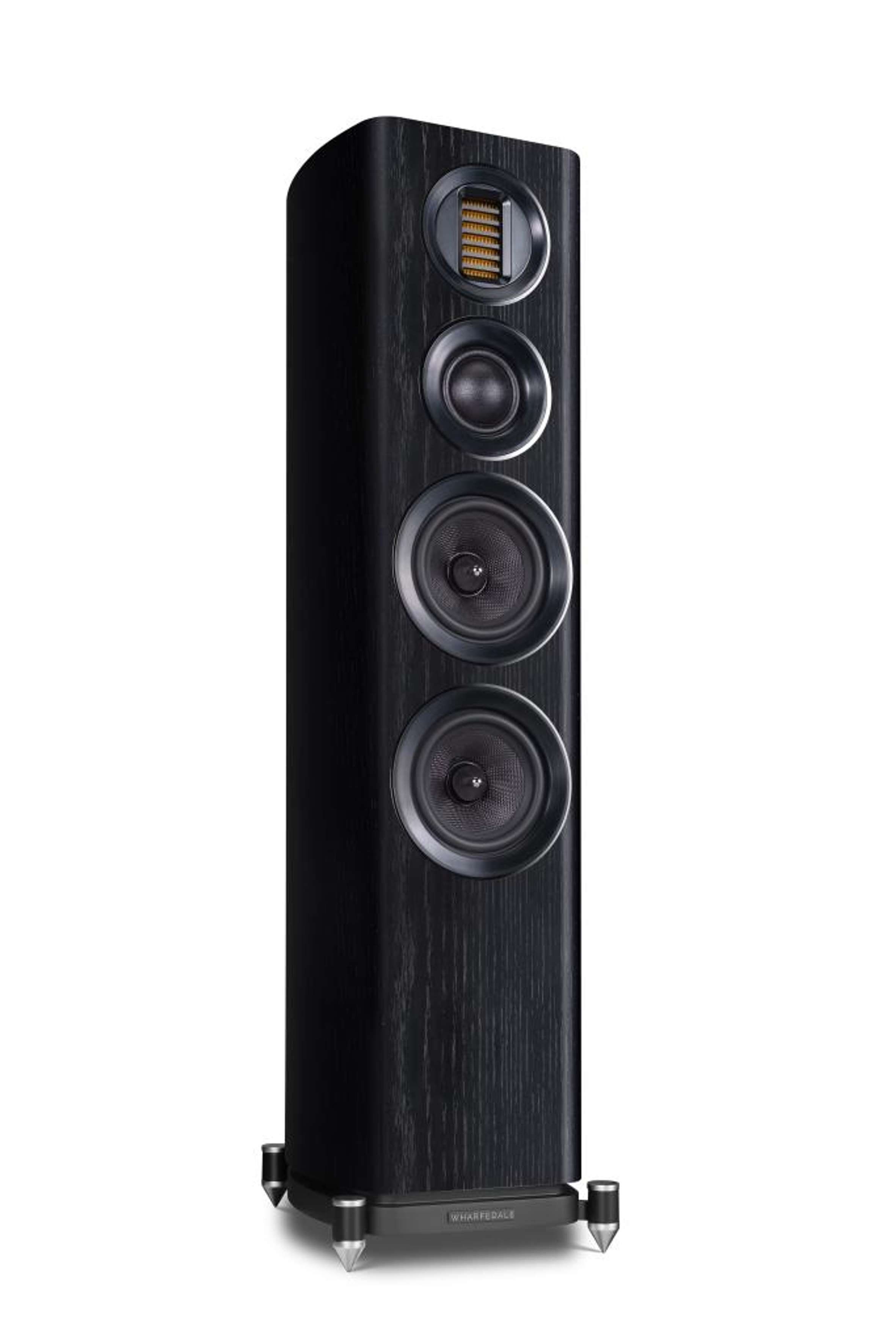 WHARFEDALE   EVO 4.3 Stand-Lautsprecher (wandnahe Aufstellung Sockel) durch Bassreflex im schwarz möglich