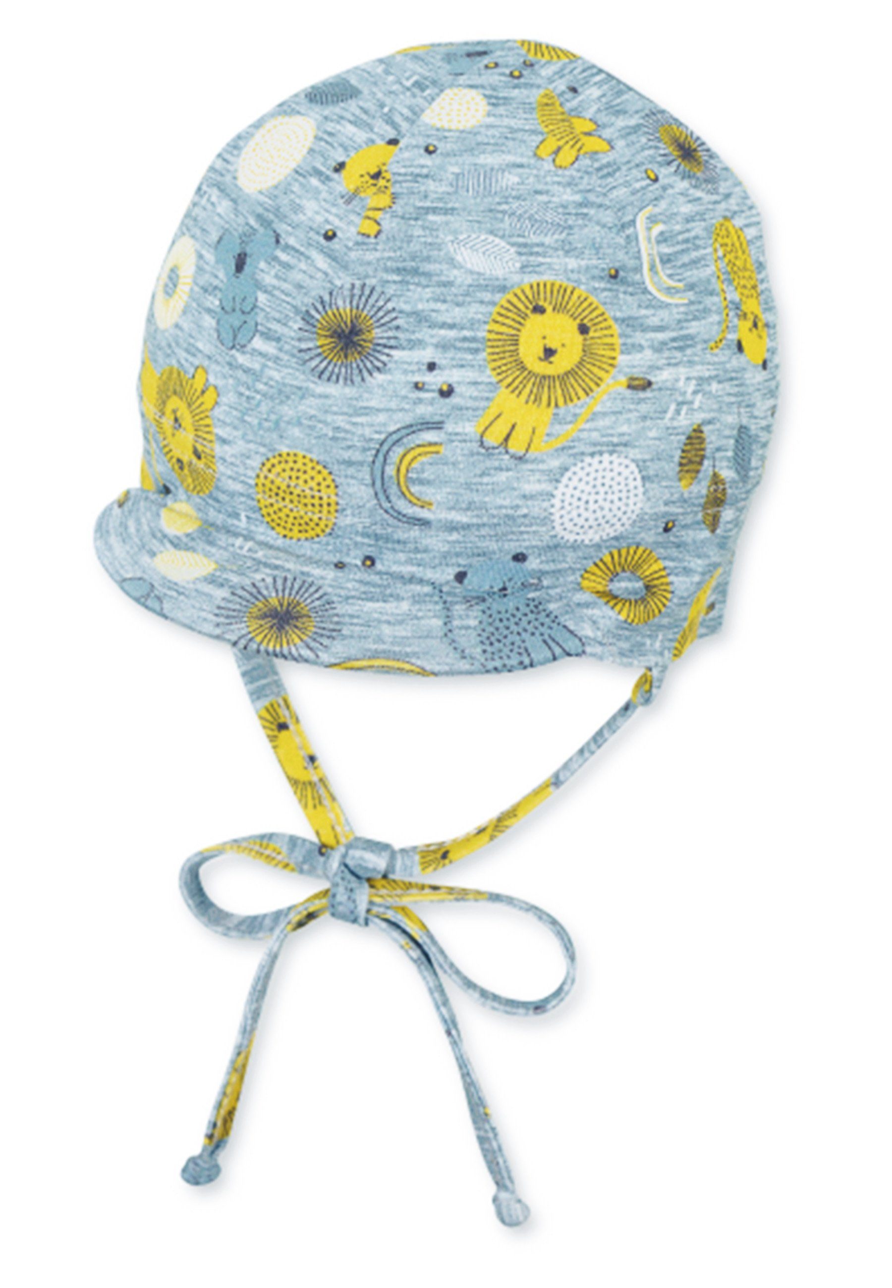Sterntaler® Strickmütze Schirmmütze (1-St., Schirmmütze bedruckt, Babymütze  Sommermütze Kinder) Mütze mit Nackenschutz, Baby Mütze mit süßen Motiven