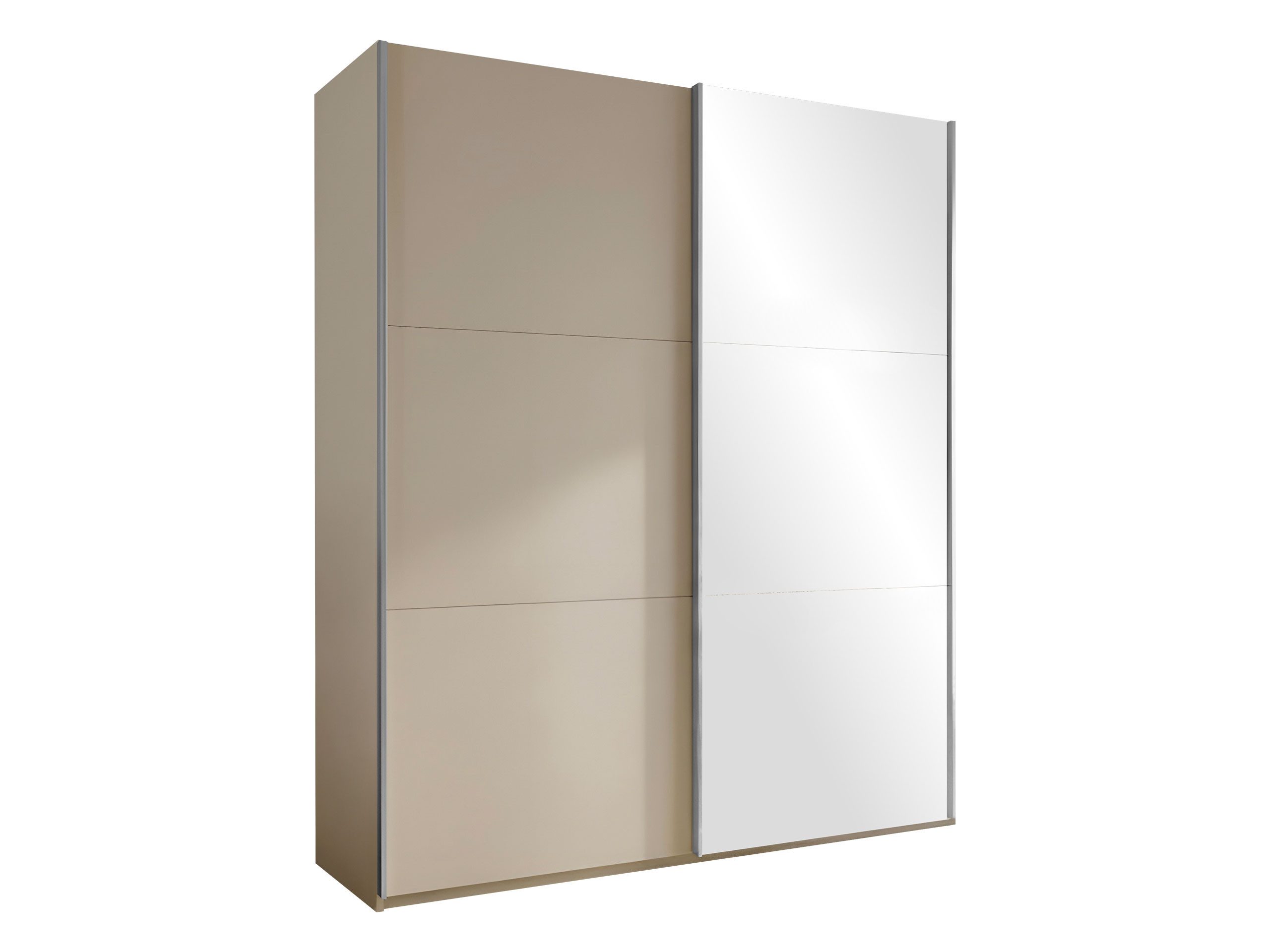 MIRJAN24 Kleiderschrank Rodos 200 (mit Schiebetüren) mit Frontspiegel und Kleiderstange, 2-türig, 200x65x244 cm