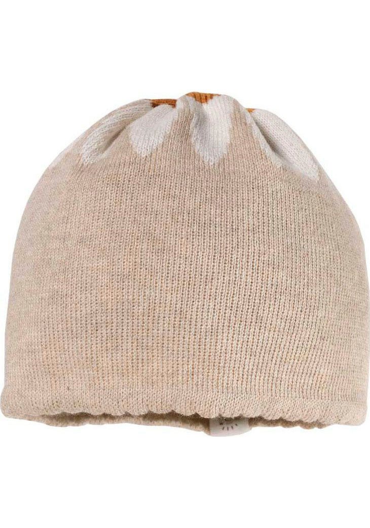 MAXIMO Strickmütze für Babys mit zauberhaftem Margariten-Design.