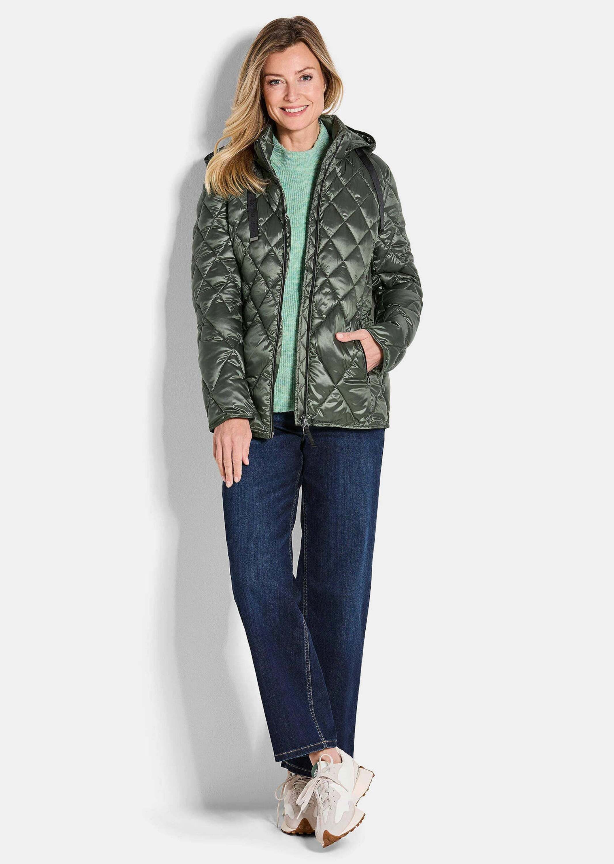GOLDNER Outdoorjacke Winterjacke mit Metallic-Glanz Kapuzenjacke mit Stehkragen, 2-Wege-Reißverschluss und Langarm – Bild 2 von 5