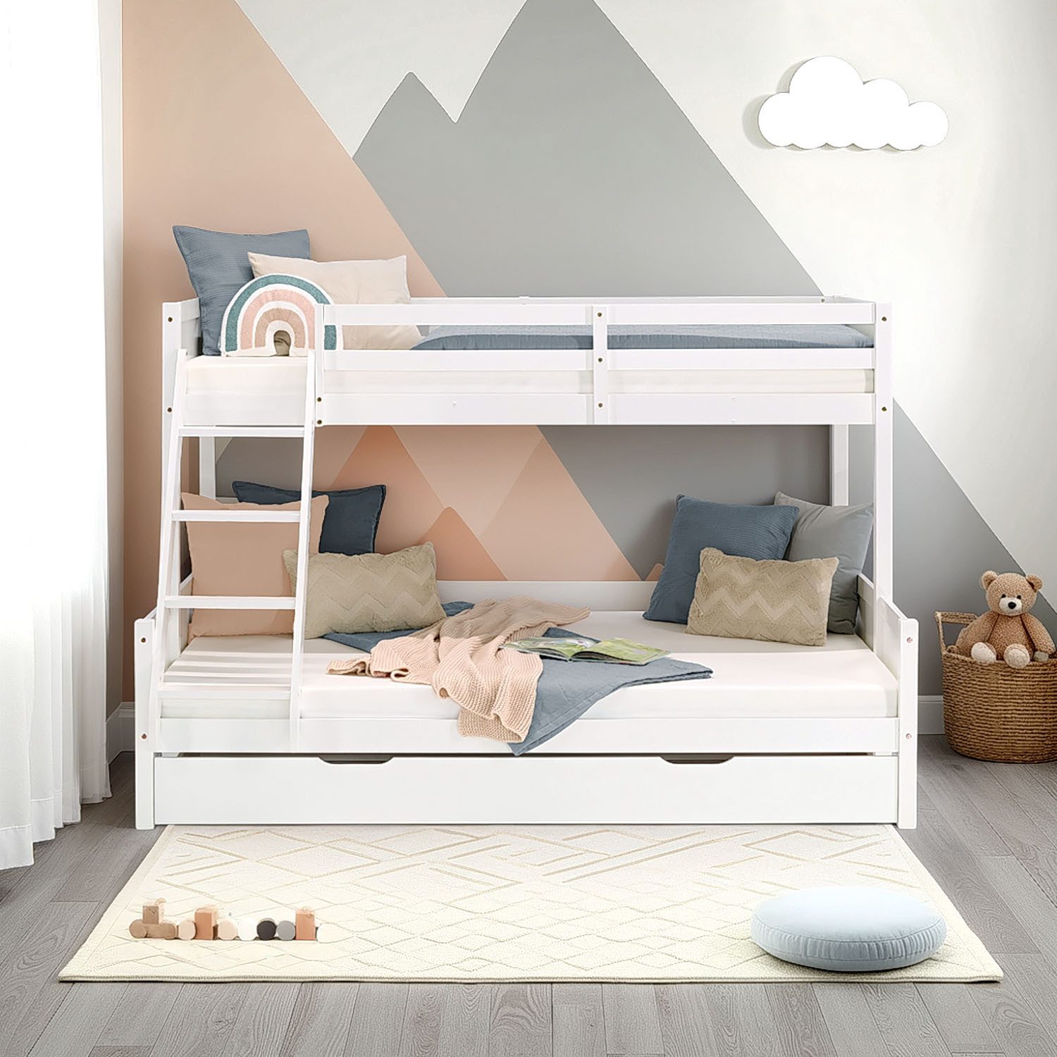 Homestyle4u Etagenbett 90x200 und 140x200 Kinderbett Holz 2 Kinder Massiv m günstig online kaufen