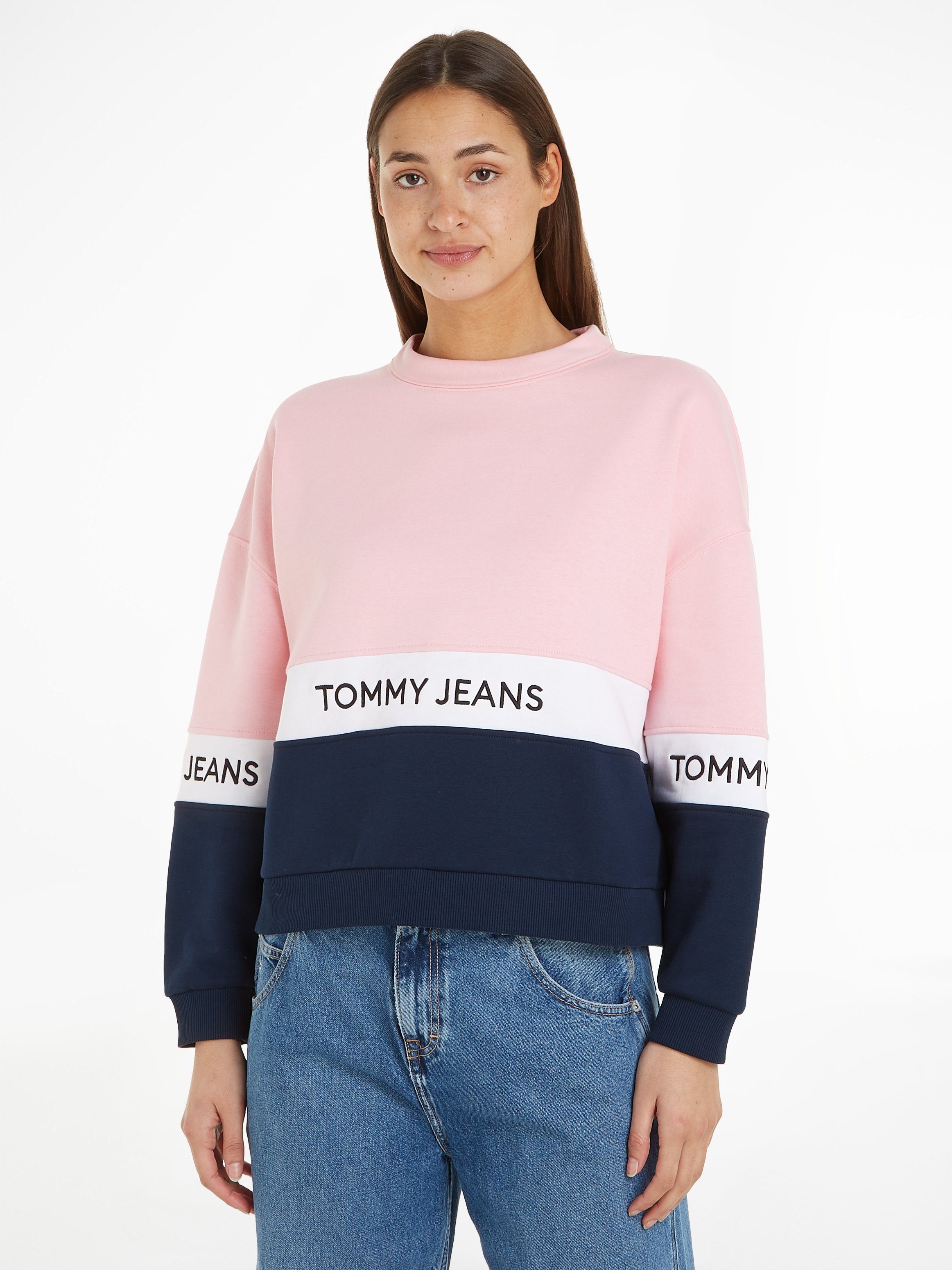 Tommy Jeans Sweatshirt TJW CBLK CREW mit Logoschriftzug-Stickerei | Sweatshirts