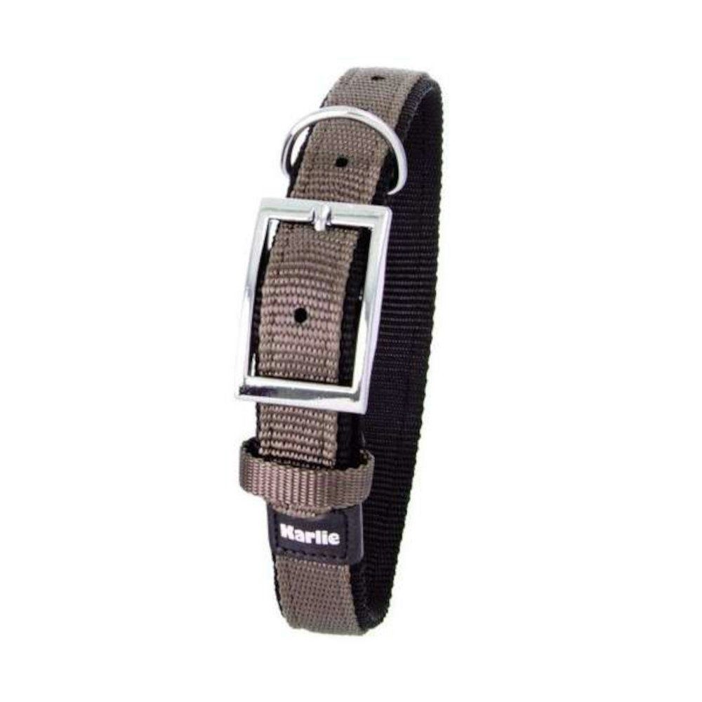 Hunde-Halsband Karlie ASP Halsband mit Zugentlastung, doubliert - Grau/Schwarz