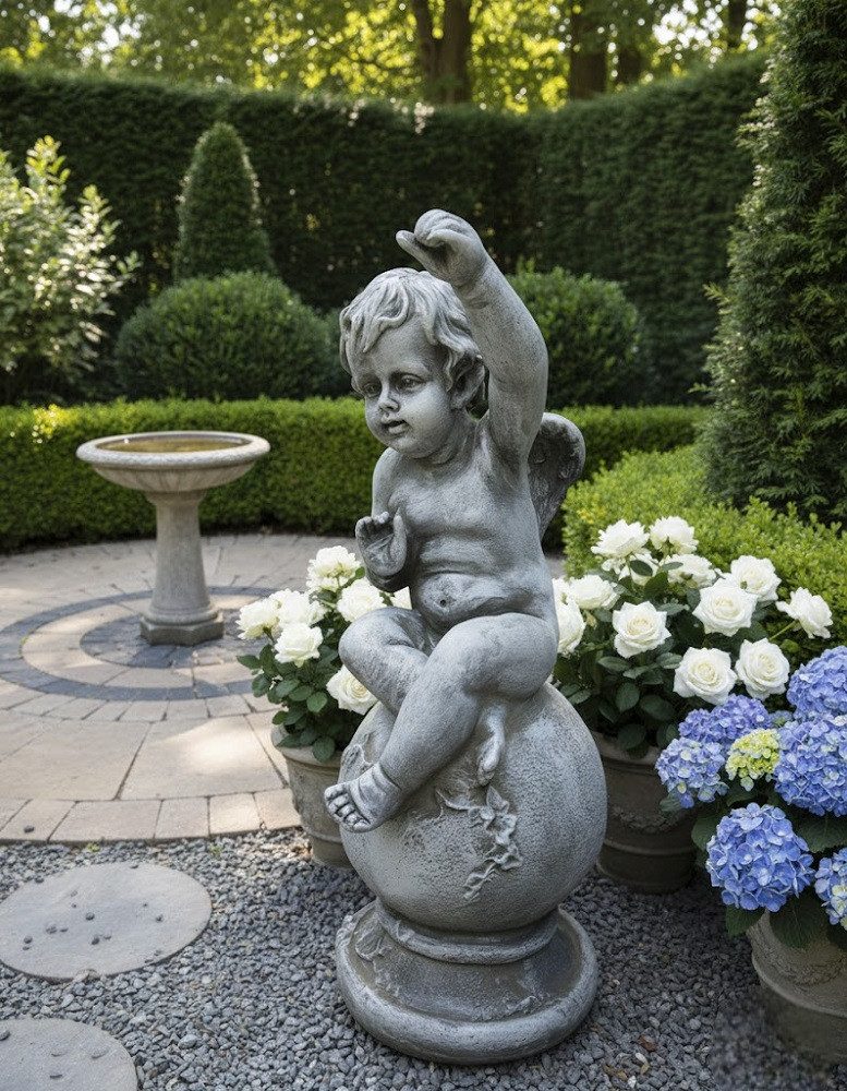 Xlmoebel Skulptur Engel Figur Skulptur auf Globus Deko Figuren Statur Sofort (1 St), Hergestellt in Europa