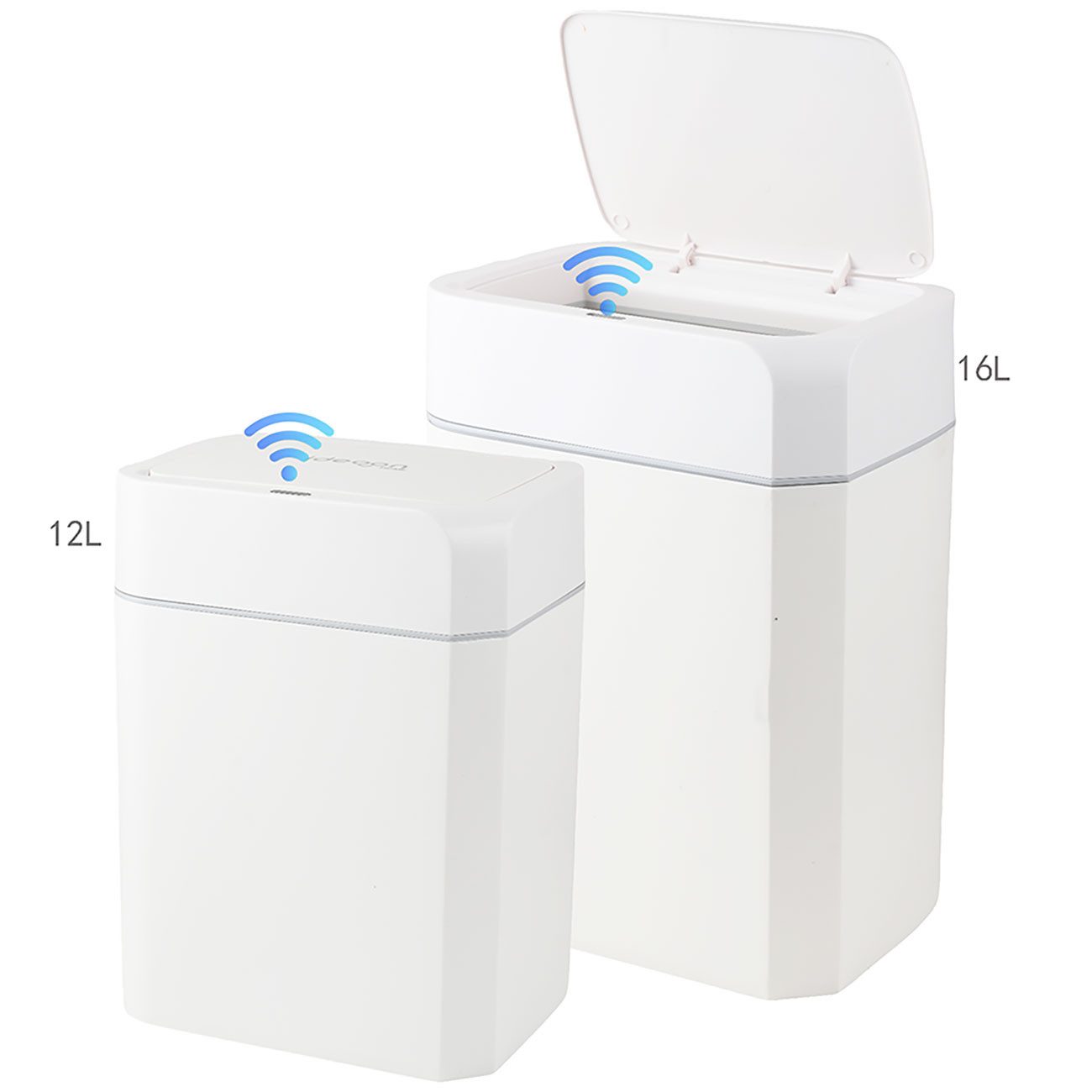 shop'n smile ideoon Mülleimer Premium Sensor Abfalleimer Set 12L & 16L automatisch Bewegungssensor, Sensor-Abfalleimer Set 12L/16L, berührungslos, automatisch schließend