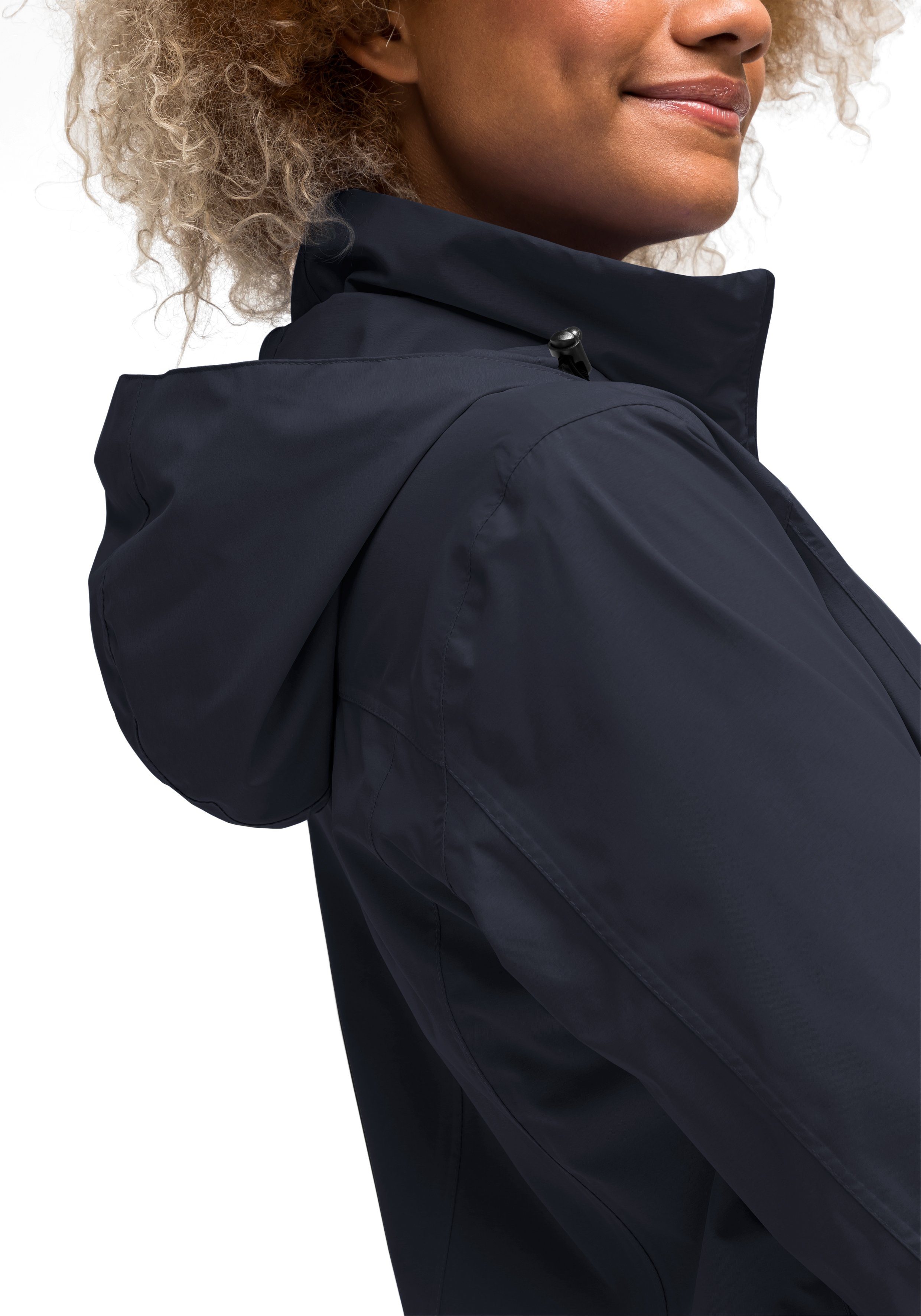 Modischer Funktionsjacke Coat Perdura vollem Mantel dunkelblau mit Wetterschutz Maier W Sports