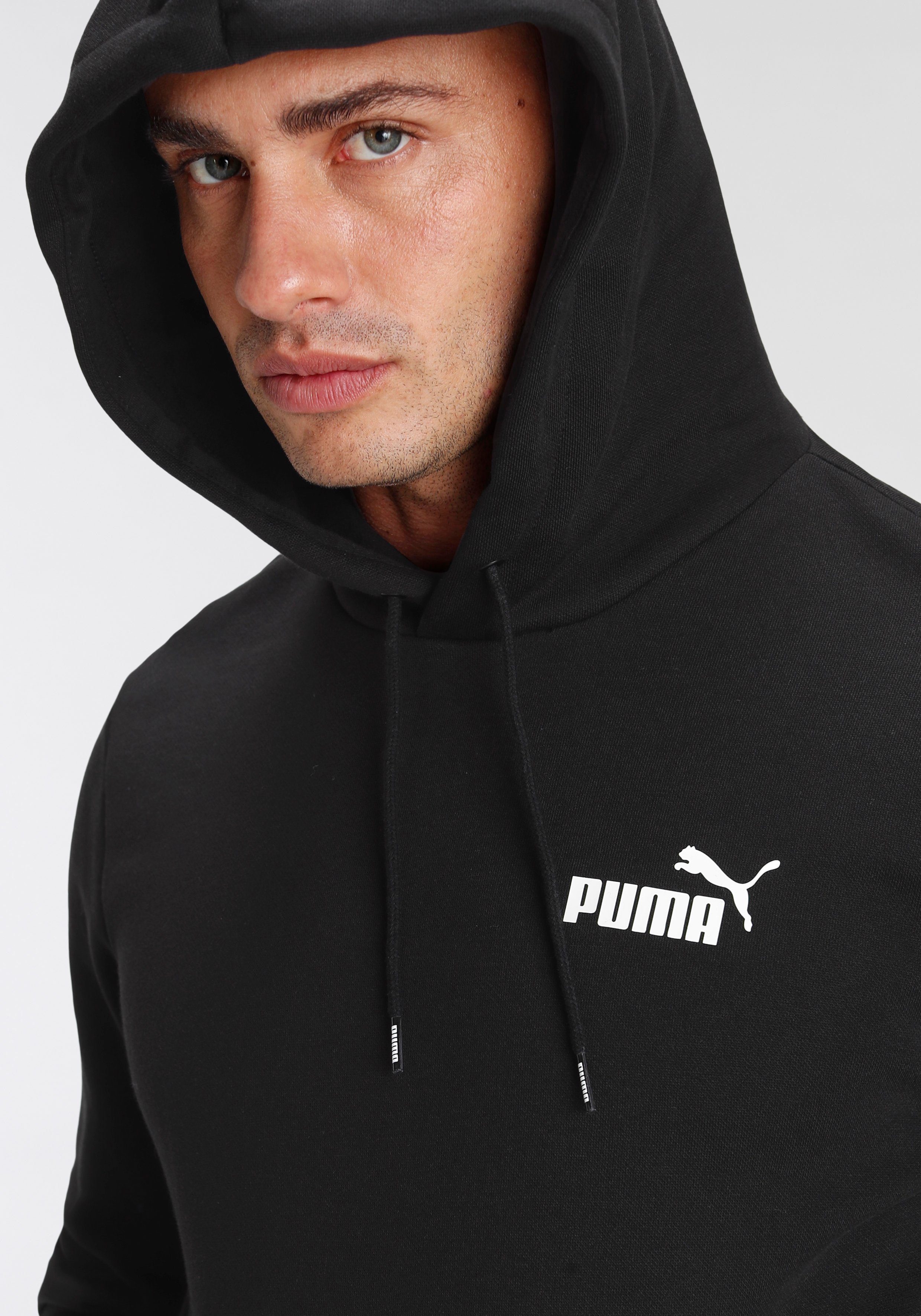 HOODIE Black FL ESS Puma Kapuzensweatshirt SMALL PUMA LOGO
