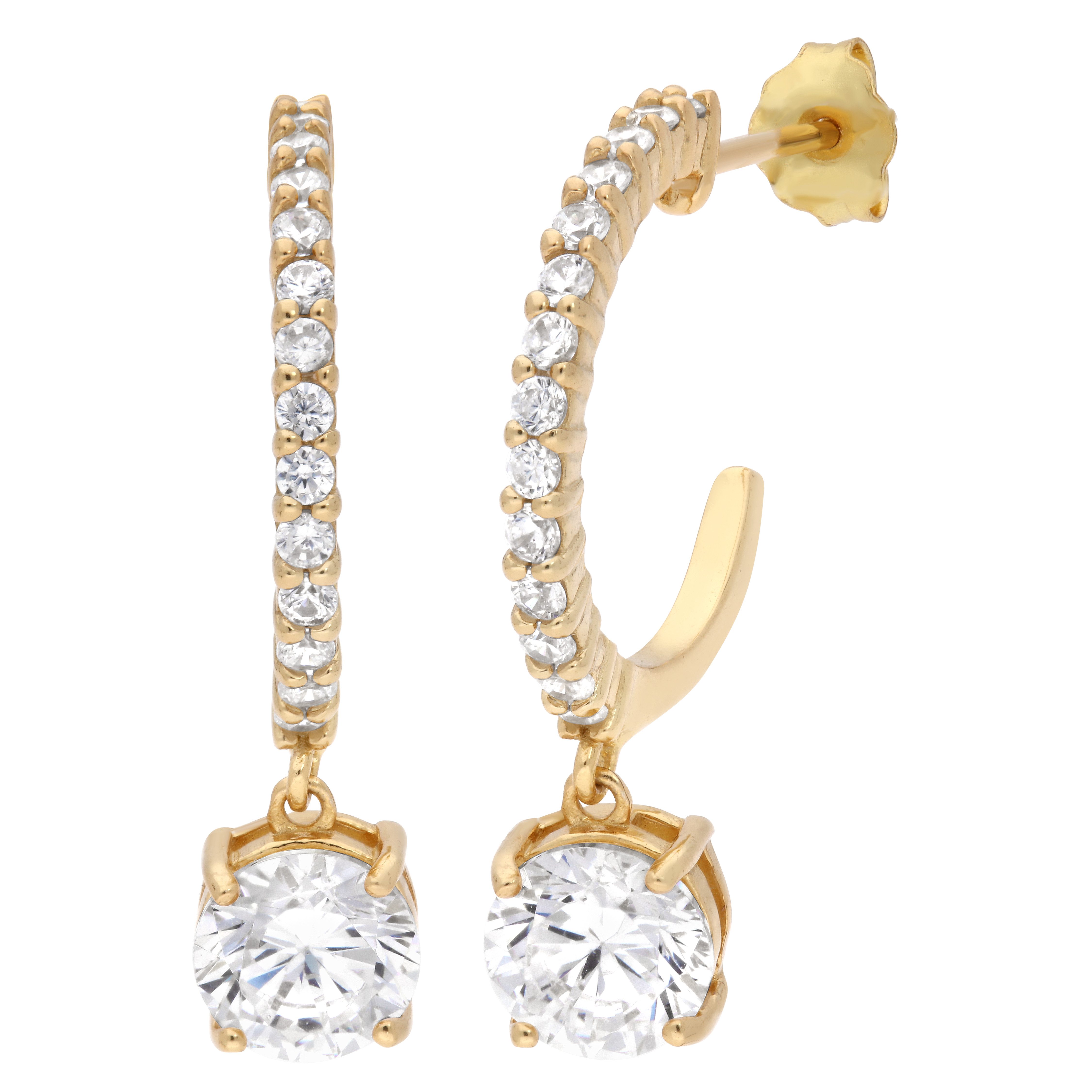Firetti Paar Creolen Schmuck Geschenk Silber 925 Ohrschmuck Ohrringe Stäbchen Form, mit Zirkonia (synth)