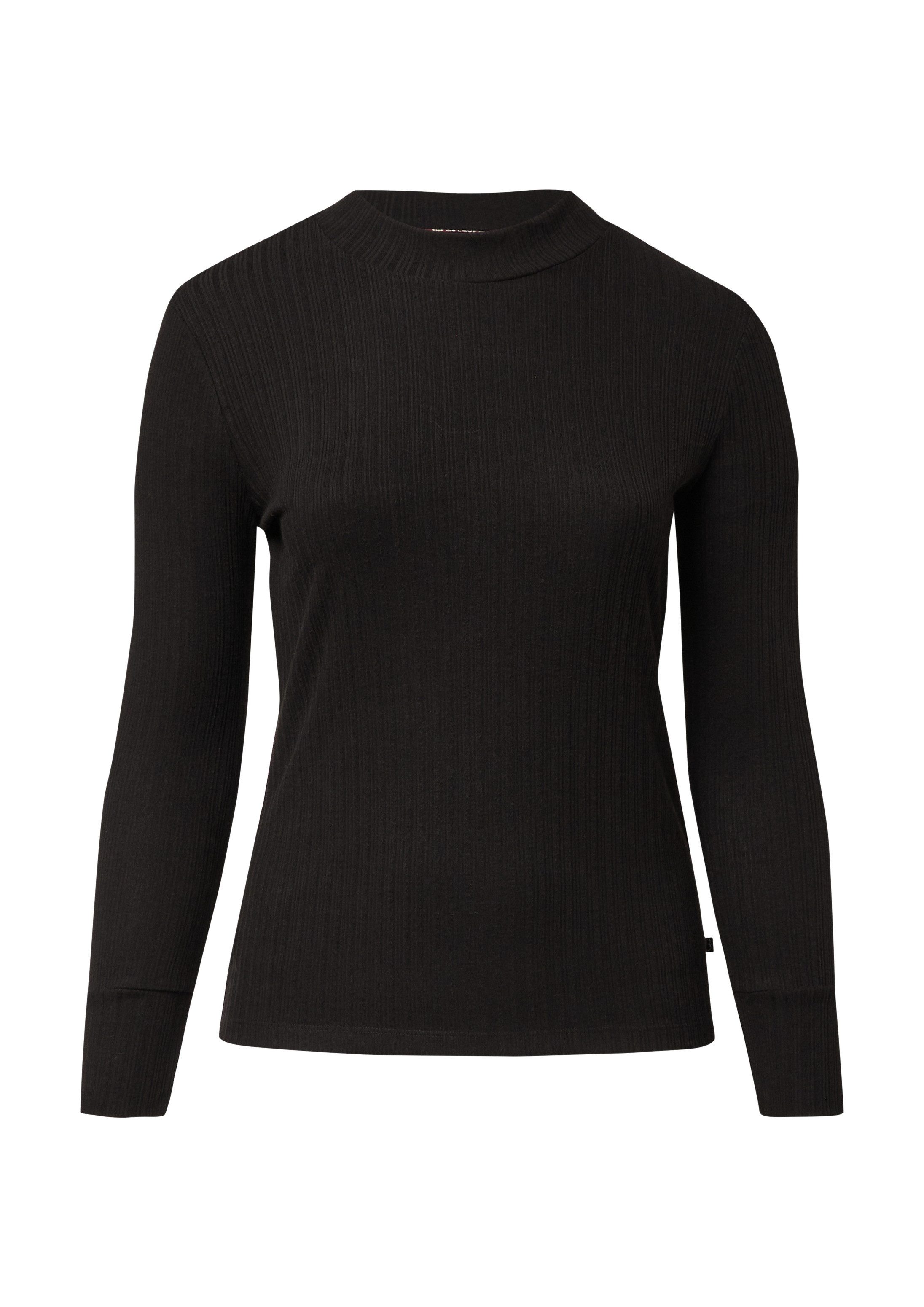 QS Langarmshirt T-Shirt Geripptes Langarmshirt