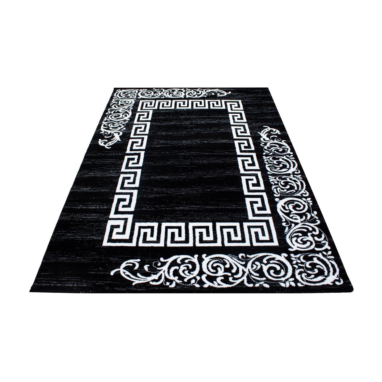 Orientalisch Flachflorteppich Schwarz Ornamente Kurzflorteppich Giancasa modern, Orientteppich