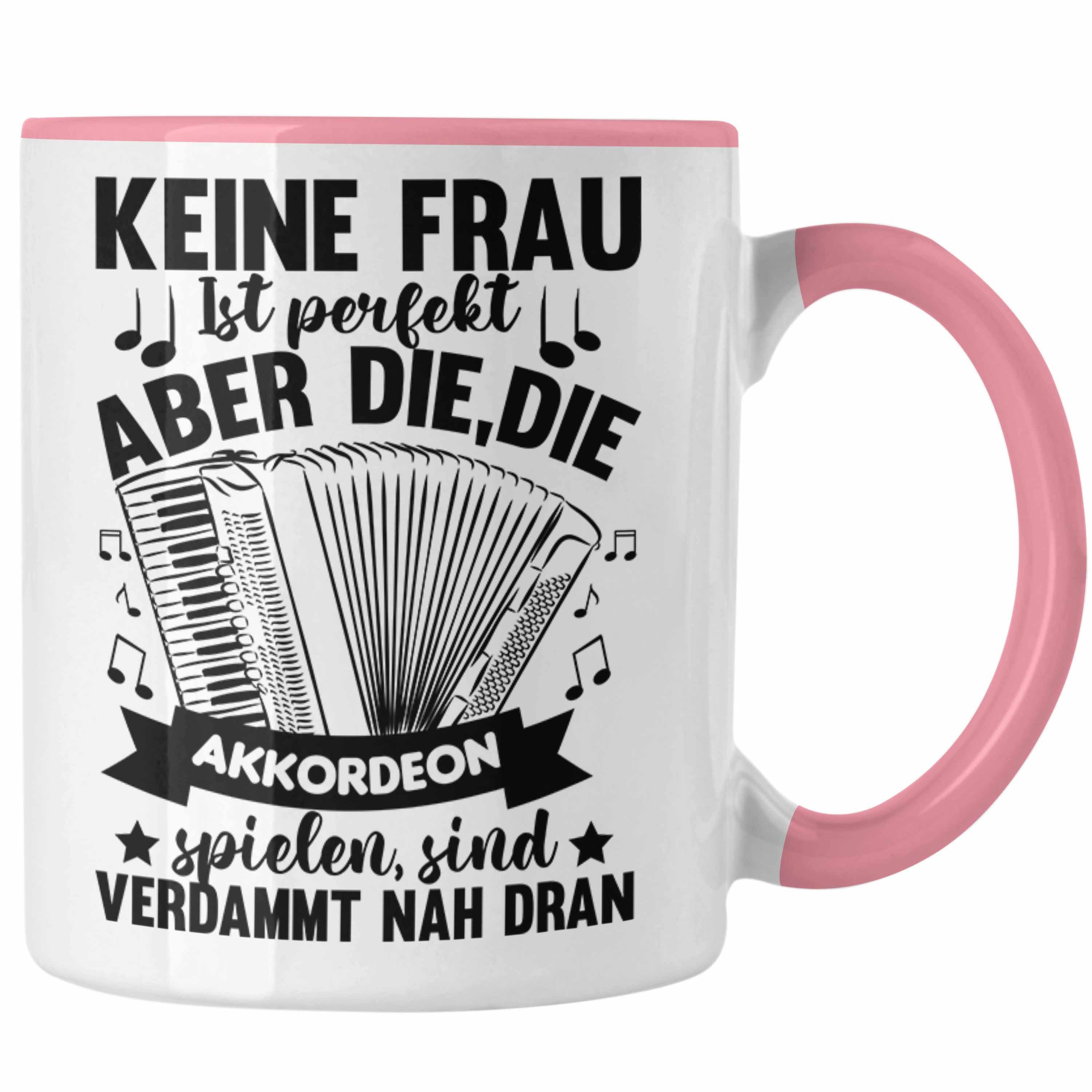 Trendation Tasse Trendation - Akkordeon Tasse Geschenk Akkordeon-Spielerin Geschenkidee Geburtstag Lustiger Spruch Rosa