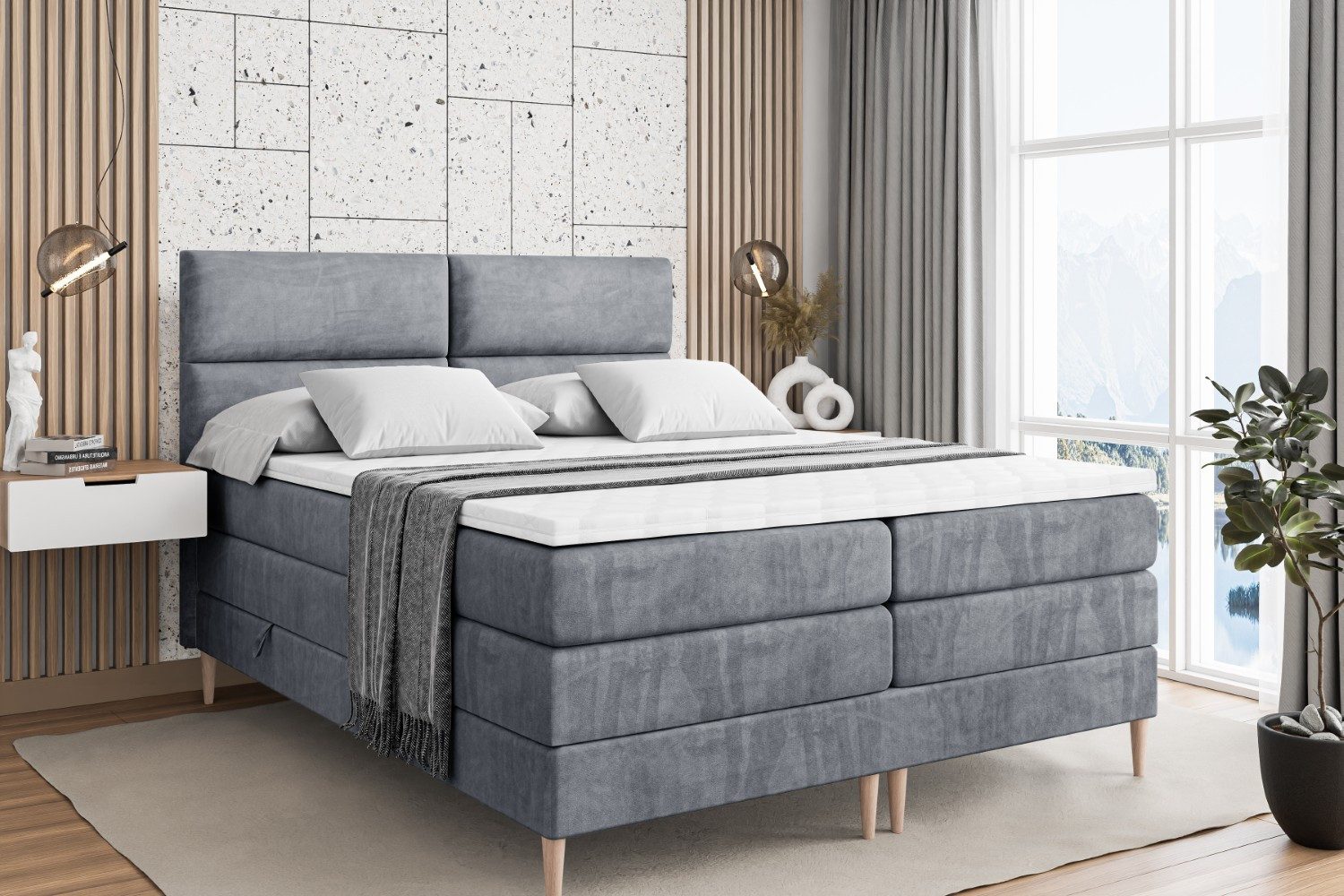 ALTDECOR Boxspringbett BOXI3-F KING (Multipocket-Matratze H4, günstig online kaufen