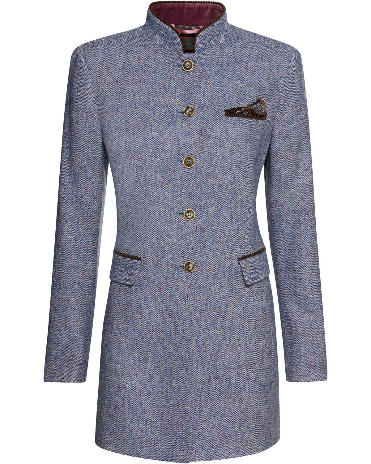 Reitmayer Trachtenjacke Tweed-Gehrock mit Samtdetails