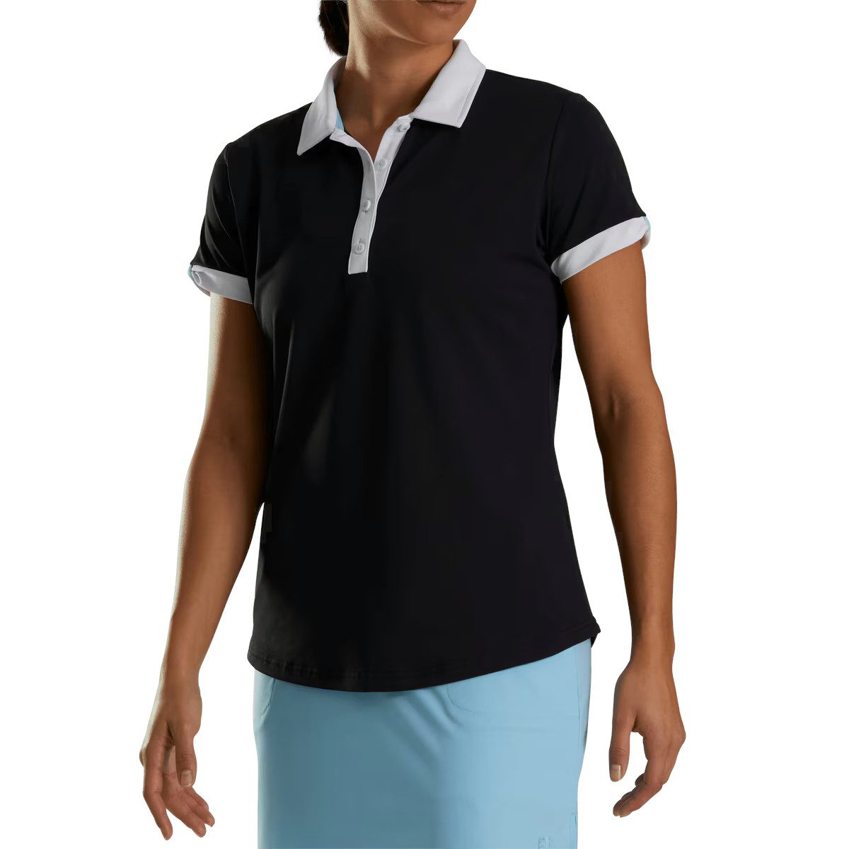 FOOTJOY Poloshirt FootJoy Golf Polo Colorblock Pique Schwarz Damen