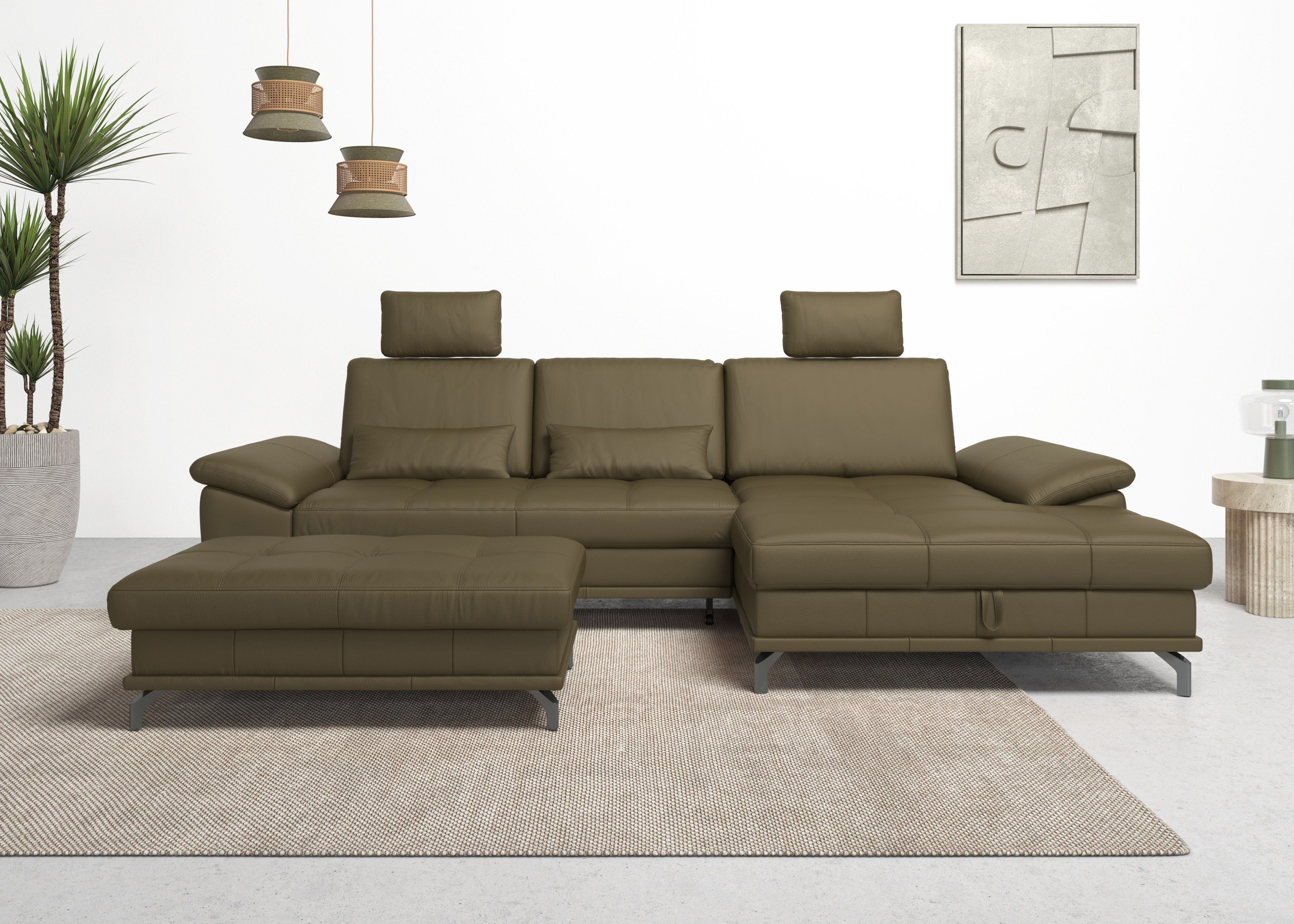 PLACES OF STYLE Ecksofa "Costello L-Form, B: 301 cm mit Sitztiefen-, Armtei günstig online kaufen