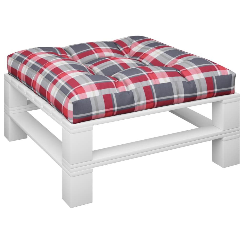 vidaXL Sitzauflage Palettenkissen Rot Karomuster 80x80x12 günstig online kaufen