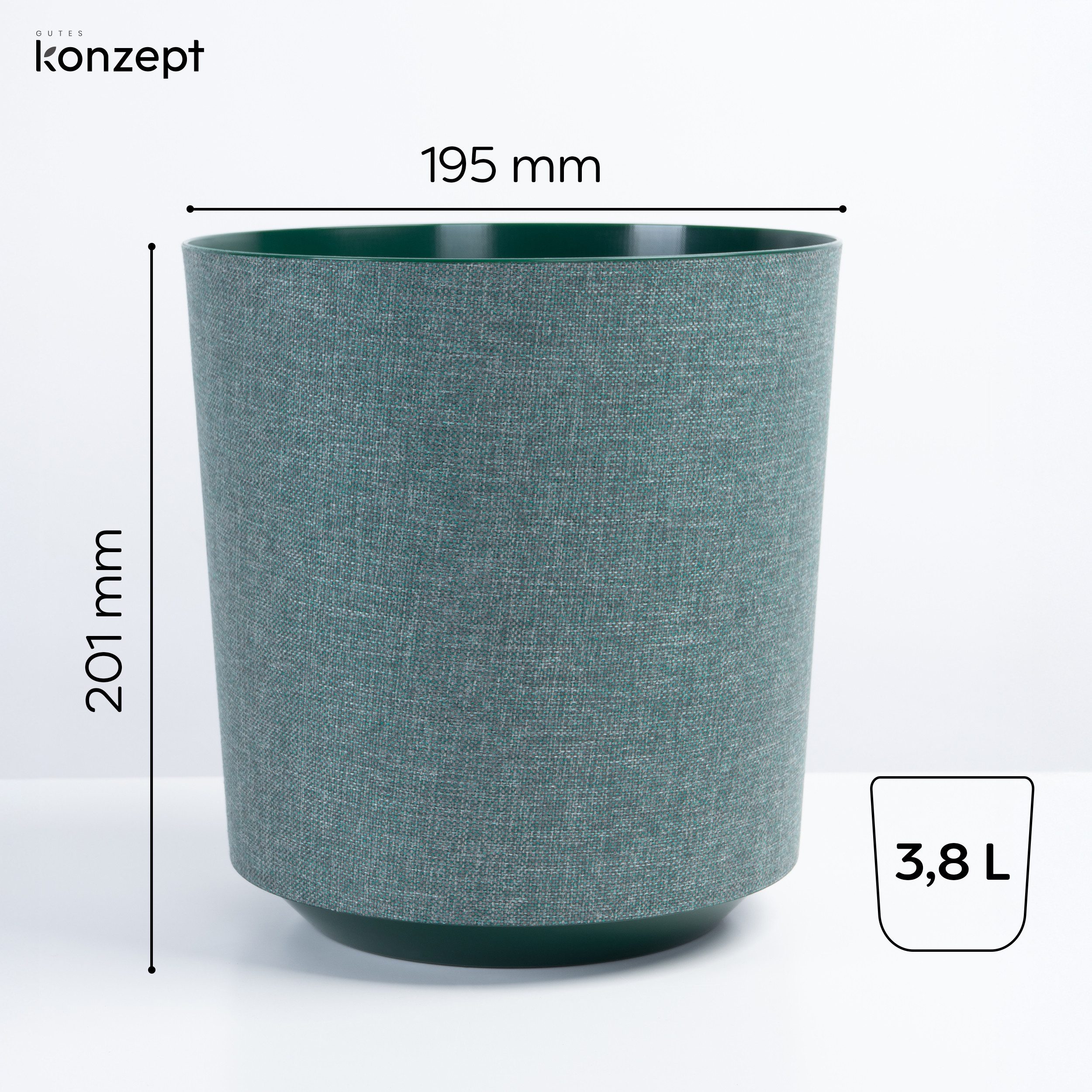 KONZEPT Blumentopf Pflanztopf in Textil-Optik (2 günstig online kaufen