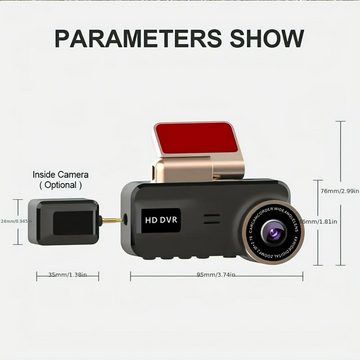 IBETTER Dashcam 1920*1080P FHD Autokamera mit 3.16 Zoll Bildschirm Dashcam (WLAN (Wi-Fi), G-Sensor, Parküberwachung, Loop-Aufnahme, Vorne und Hinten Autokamera, Nachtsicht, 150° Weitwinkelobjektiv)