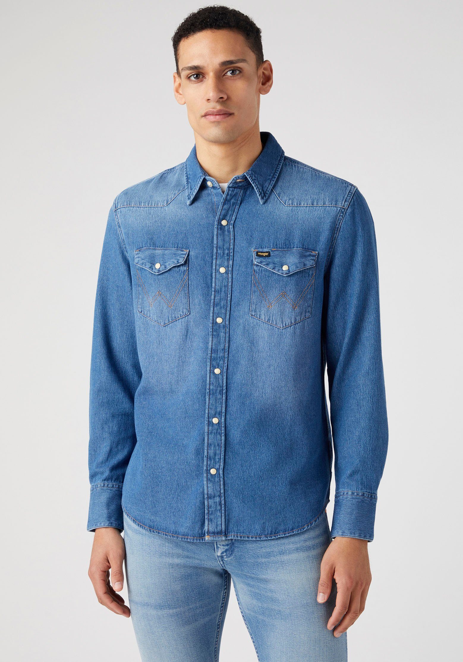 Sonderangebotspreisvorteil Wrangler Jeanshemd 27 mid MW icon stone