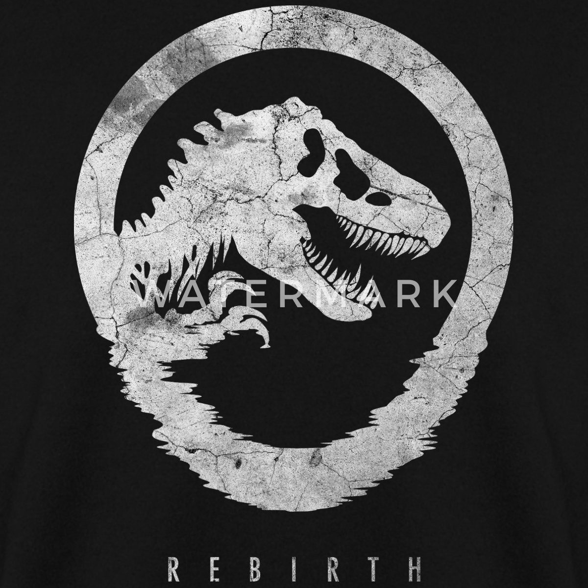 Spreadshirt Sweatshirt Jurassic World Rebirth Logo Mit T-Rex Im Steinlook Unisex Pullover (1-tlg)
