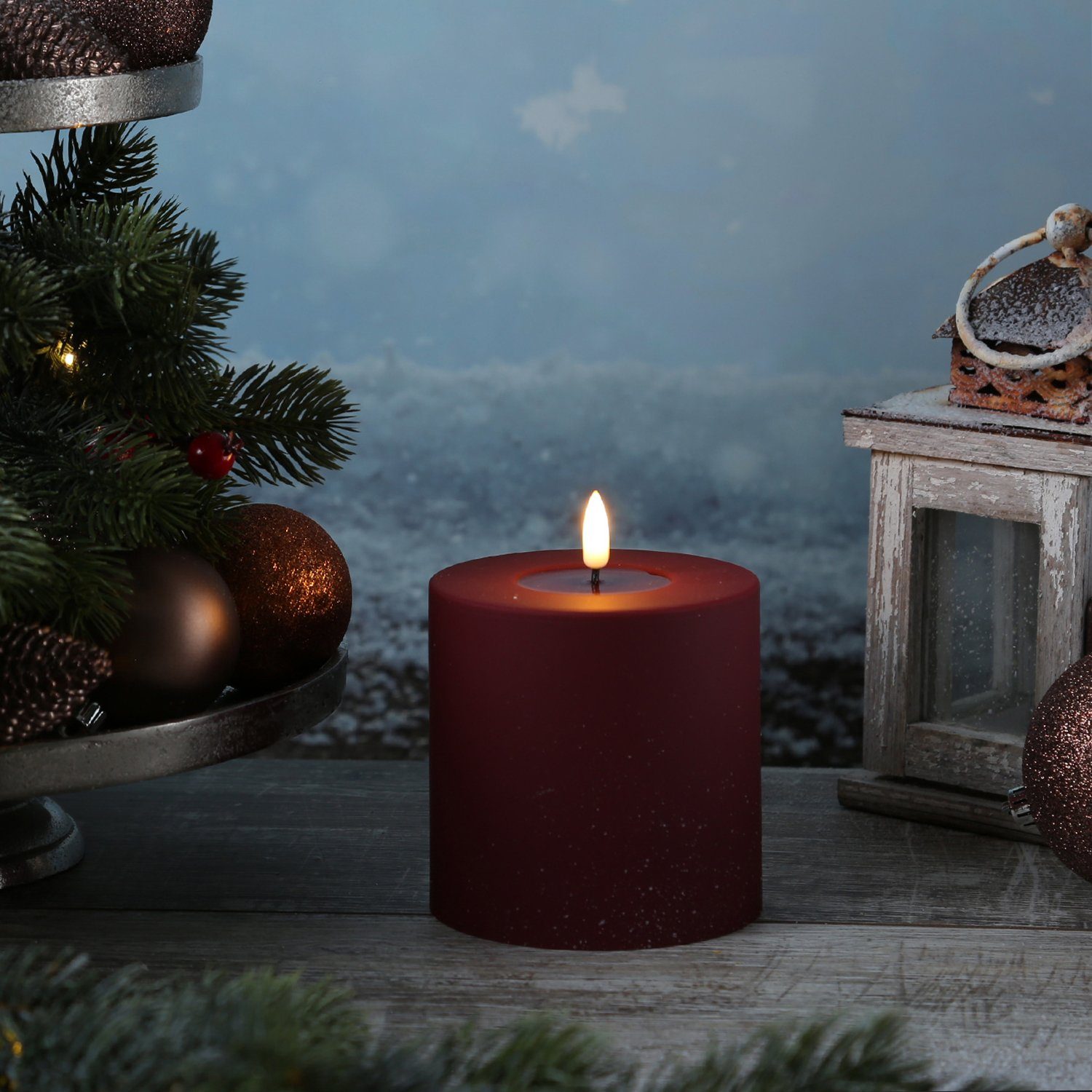 Deluxe Homeart LED-Kerze MIA für Deluxe für Außen flackernd H: 10cm D: 10cm günstig online kaufen