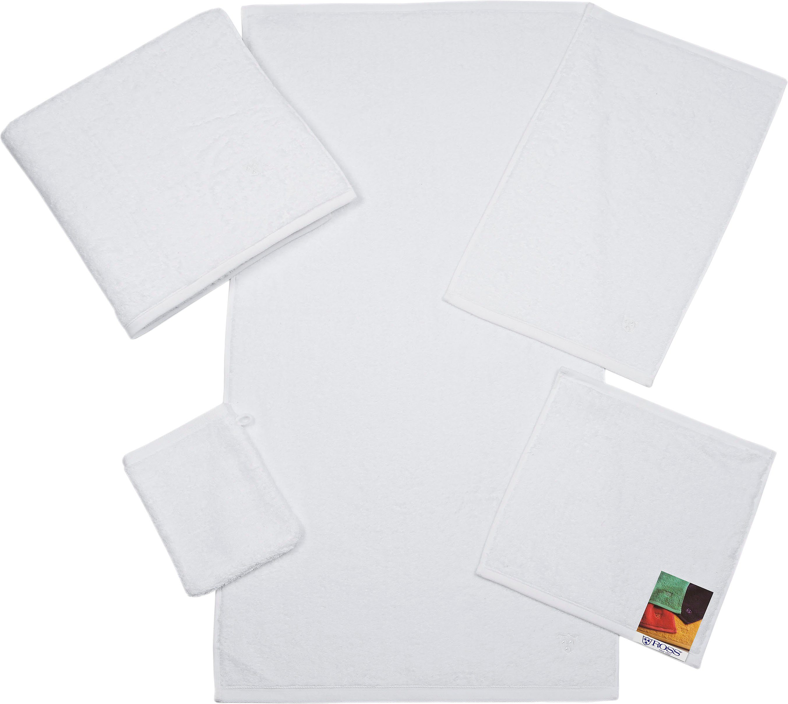 ROSS Handtücher Vita 4004, Frottier (2-St), Bestickung ROSS-Emblem