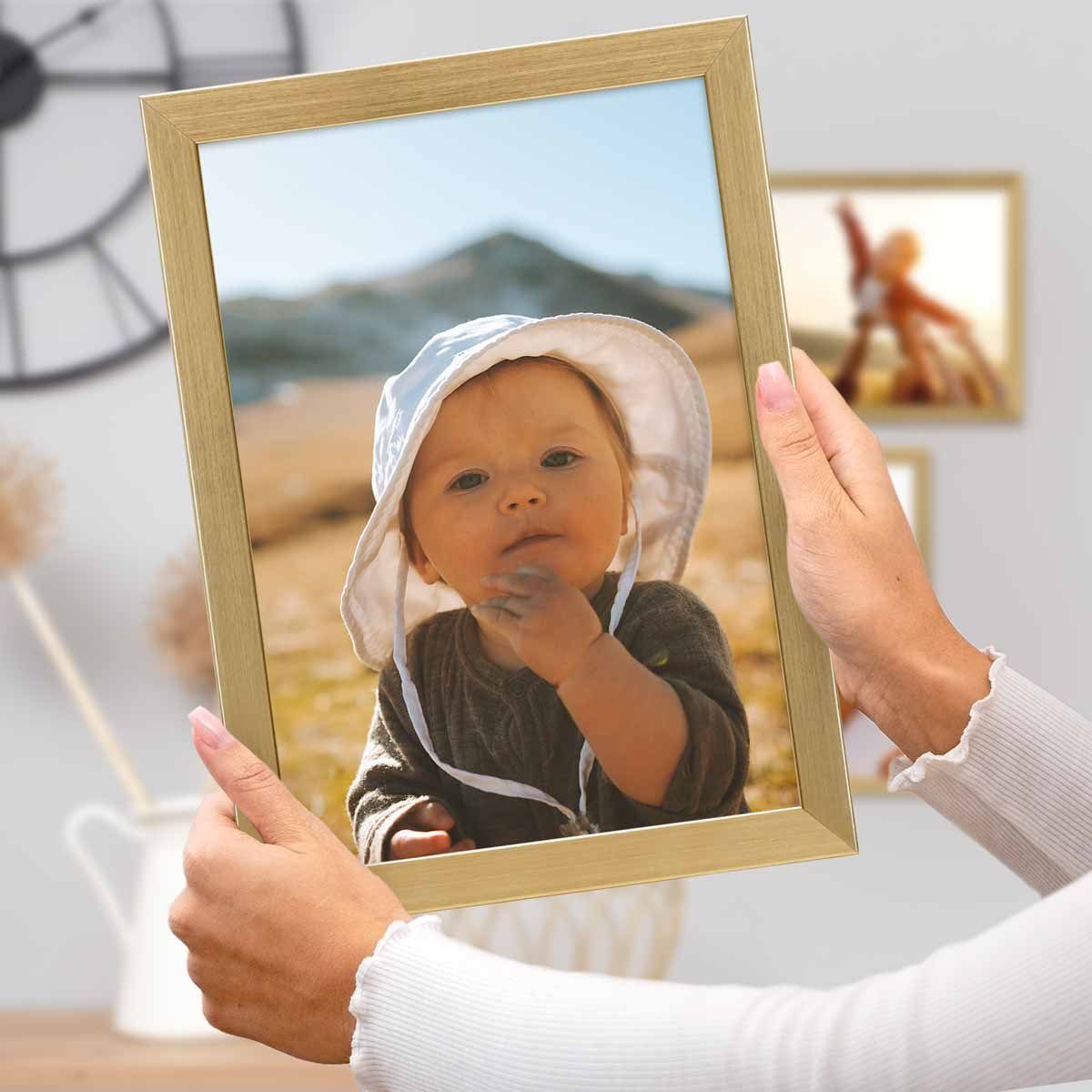 PHOTOLINI Bilderrahmen modern mit bruchsicherem Acrylglas, Holz MDF für Fot günstig online kaufen