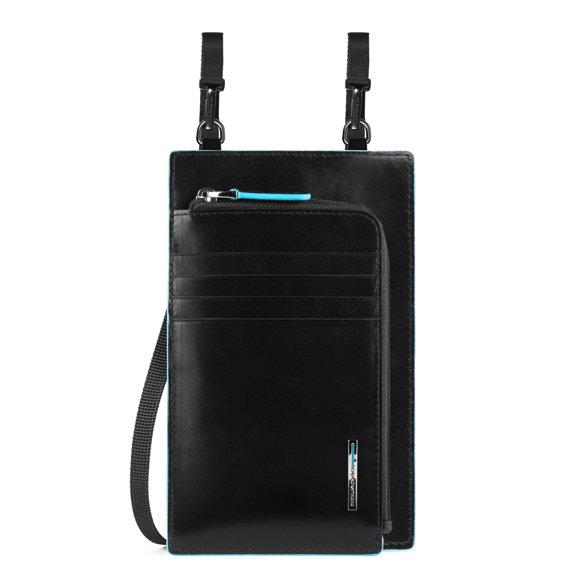 Piquadro Smartphone-Hülle Blue Square, black Leder