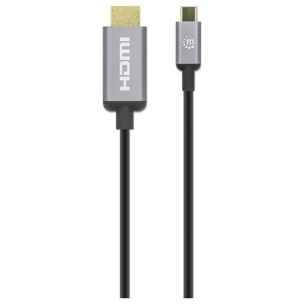 MANHATTAN USB-Kabel HDMI 2.0 HDMI-A Stecker, USB-C® Stecker 2.00 m Schwarz USB-Kabel