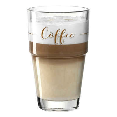 LEONARDO Latte-Macchiato-Glas Becher 410 ml Solo Coffee, Glas, Kaffeeglas