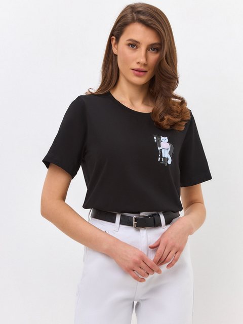 CAT by maniita lacitta Kurzarmshirt Gedrucktes T-Shirt RIDER CAT (1-tlg) mi günstig online kaufen