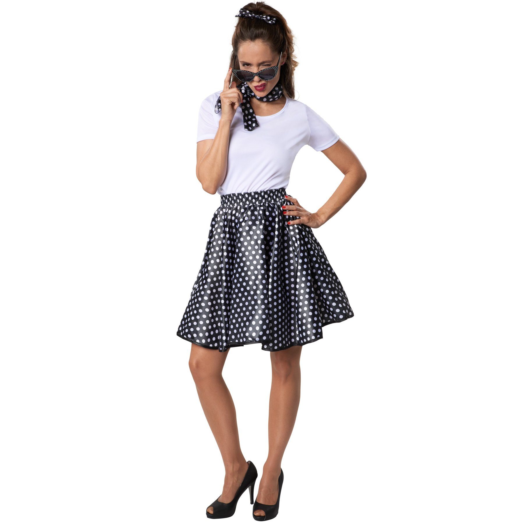 dressforfun Hippie-Kostüm Frauenkostüm Rock ’n‘ Roll Baby, Sexy Outfit im Stil der 50er Jahre