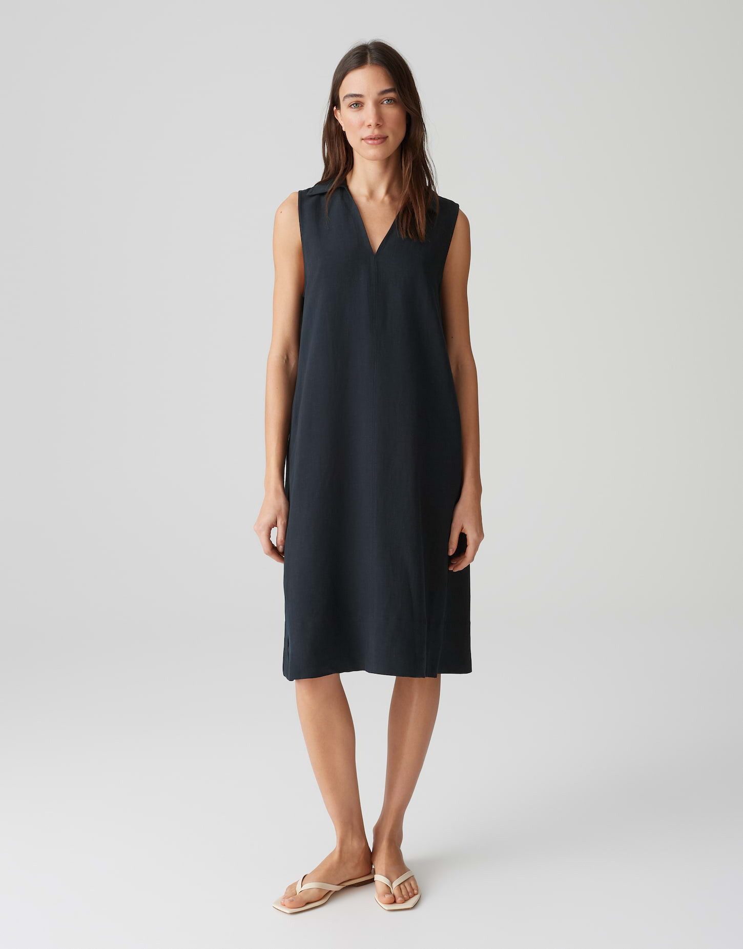 Midikleid WIKA aus weich fallendem Viskose Leinenmix