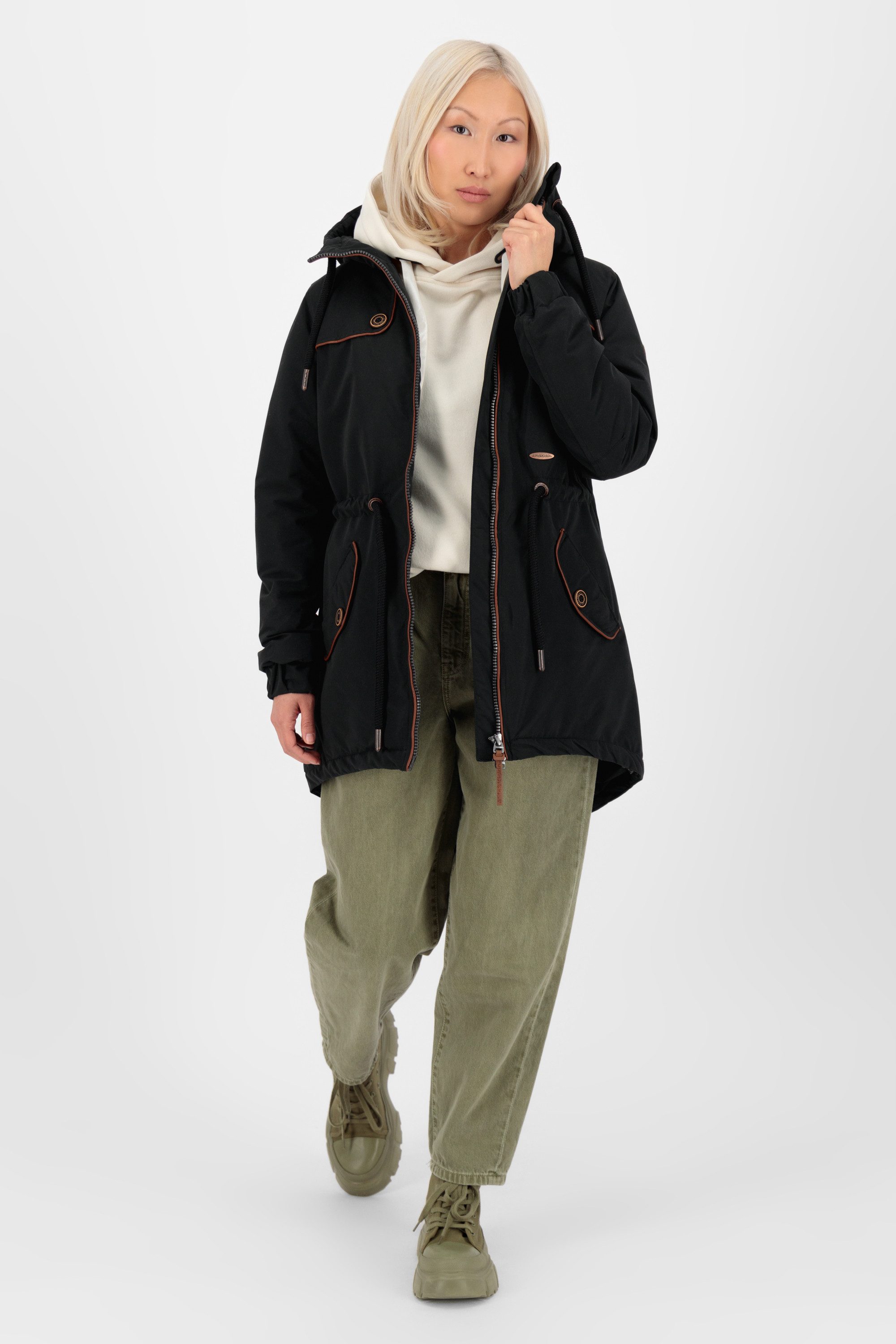 Alife & Kickin Winterjacke CHARLOTTE III COAT mit hochschließendem Kragen und Kapuze