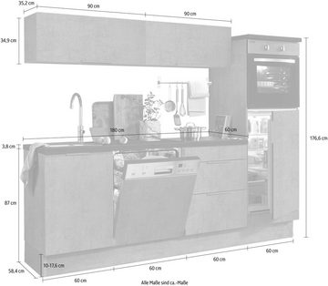 OPTIFIT Küchenzeile Tara, ohne E-Geräte, mit Vollauszug und Soft-Close-Funktion, Breite 240 cm
