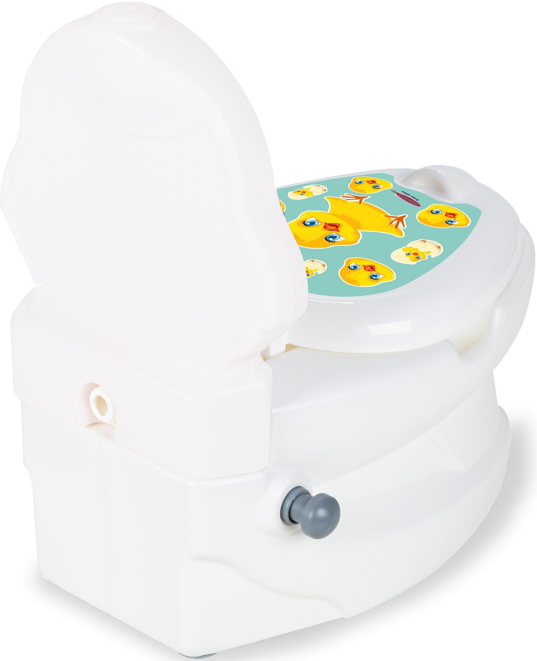 Jamara Toilet Trainer My Little Toilet, Chick, with Flushing Sound and Toilet Paper Holder