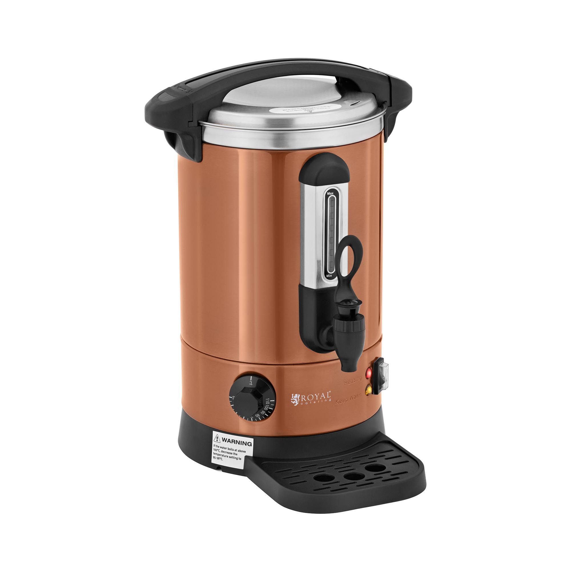 Royal Catering Heißwasserspender Wasserkocher Edelstahl Heißgetränkespender Warmhaltefunktion Gastro, 6.1 l, 1500 W, verschiedene Größen