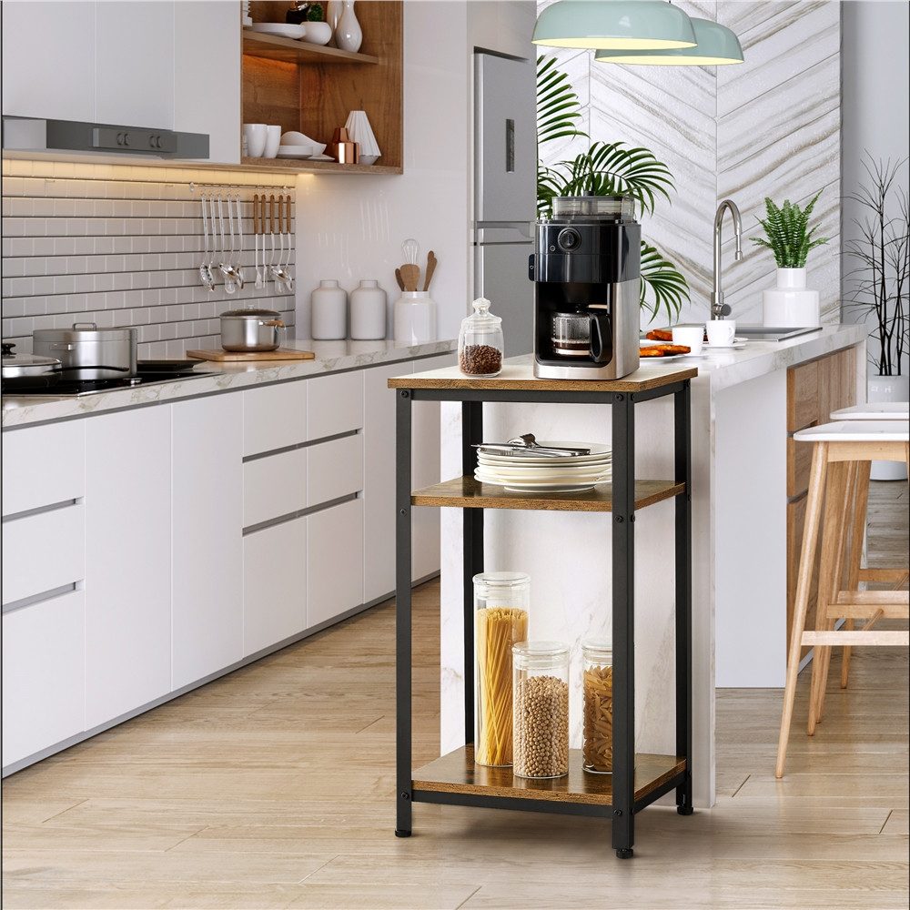 Yaheetech Beistelltisch Vintage Nachttisch, Nachtkonsole mit 3 Ablagen, Met günstig online kaufen